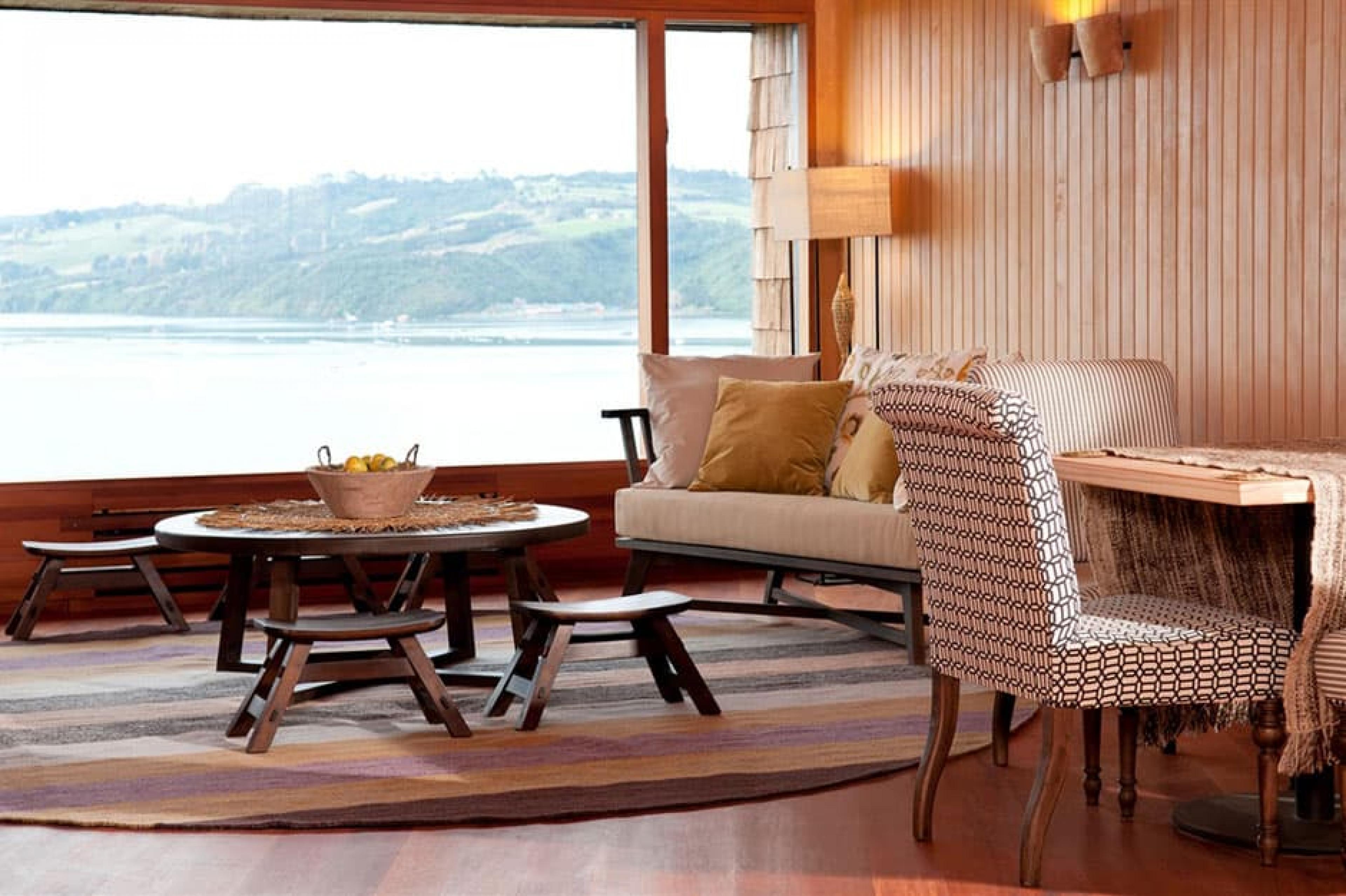 View from Living Room at Tierra Chiloé, Chilean Patagonia, Chile