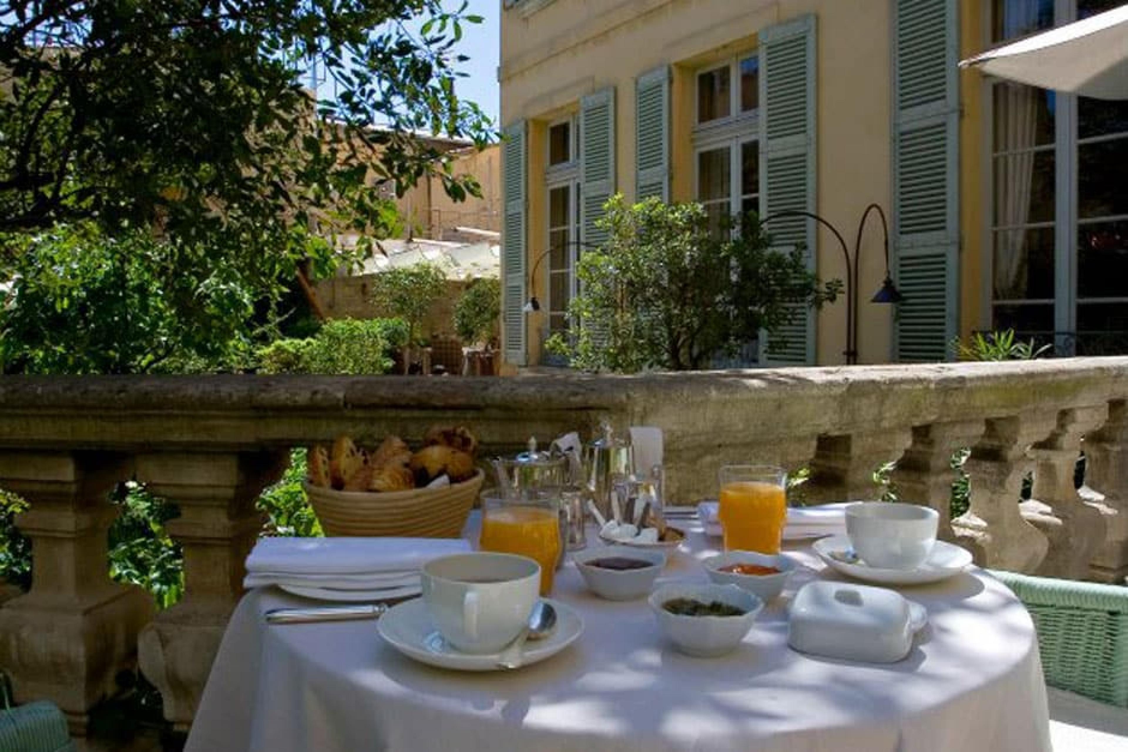 Terrace Dining at La Mirande, Provence, France