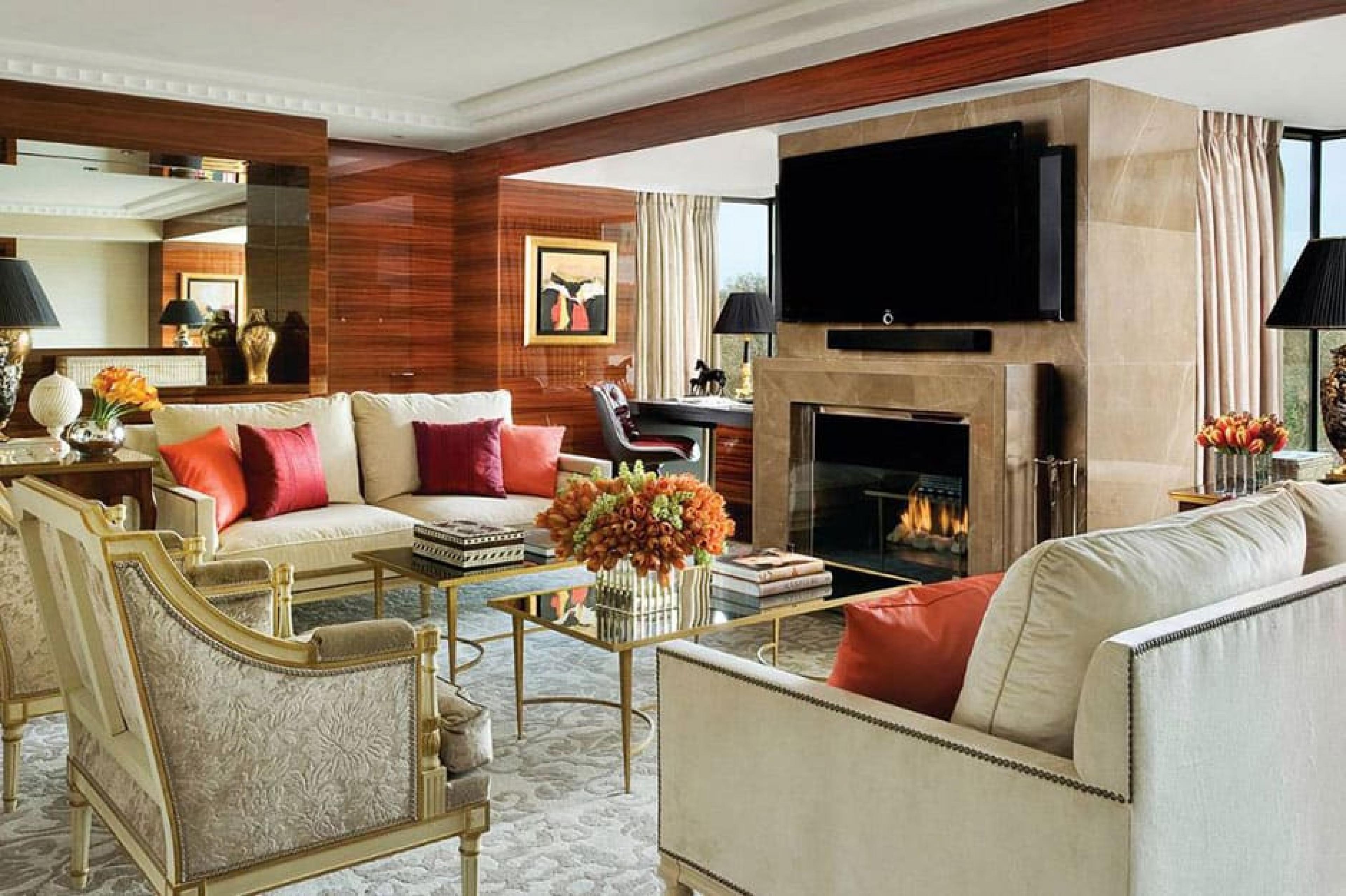 Fireplace in Living Room at Four Seasons Park Lane, London, England