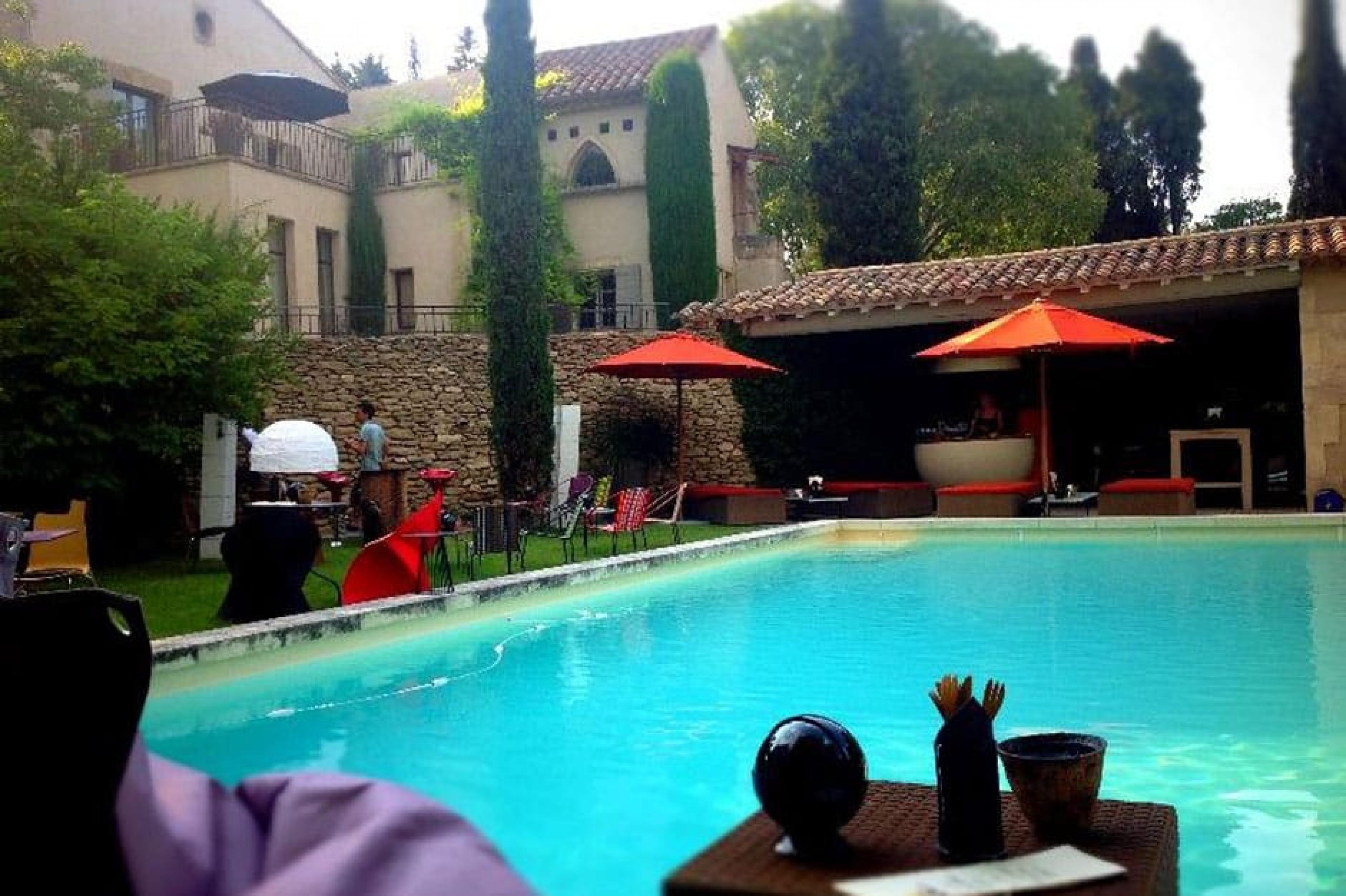 Pool Side Restaurant at Le Mas de l’Amarine, Provence, France