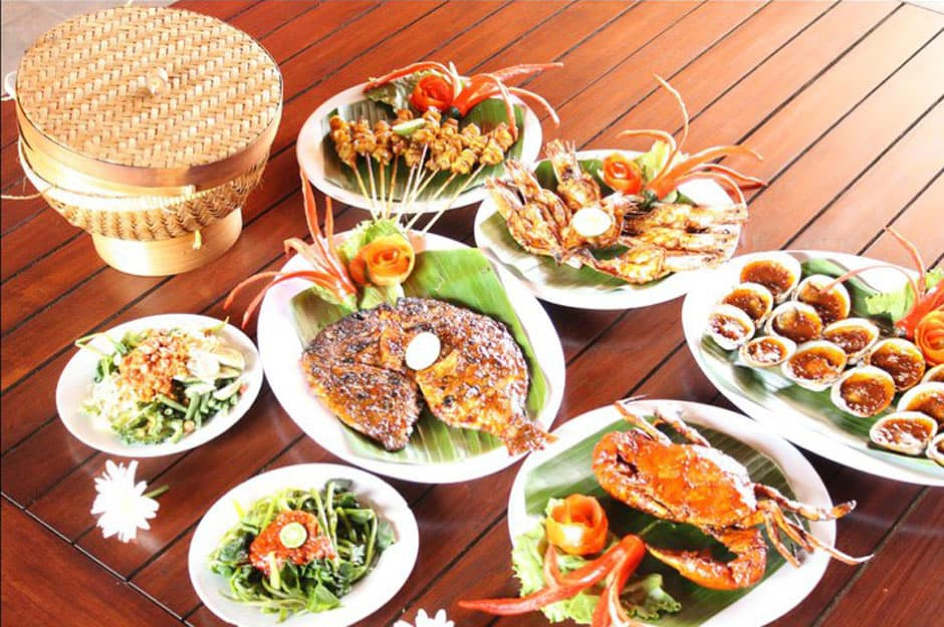 Food at Warung Enak, Bali, Indonesia