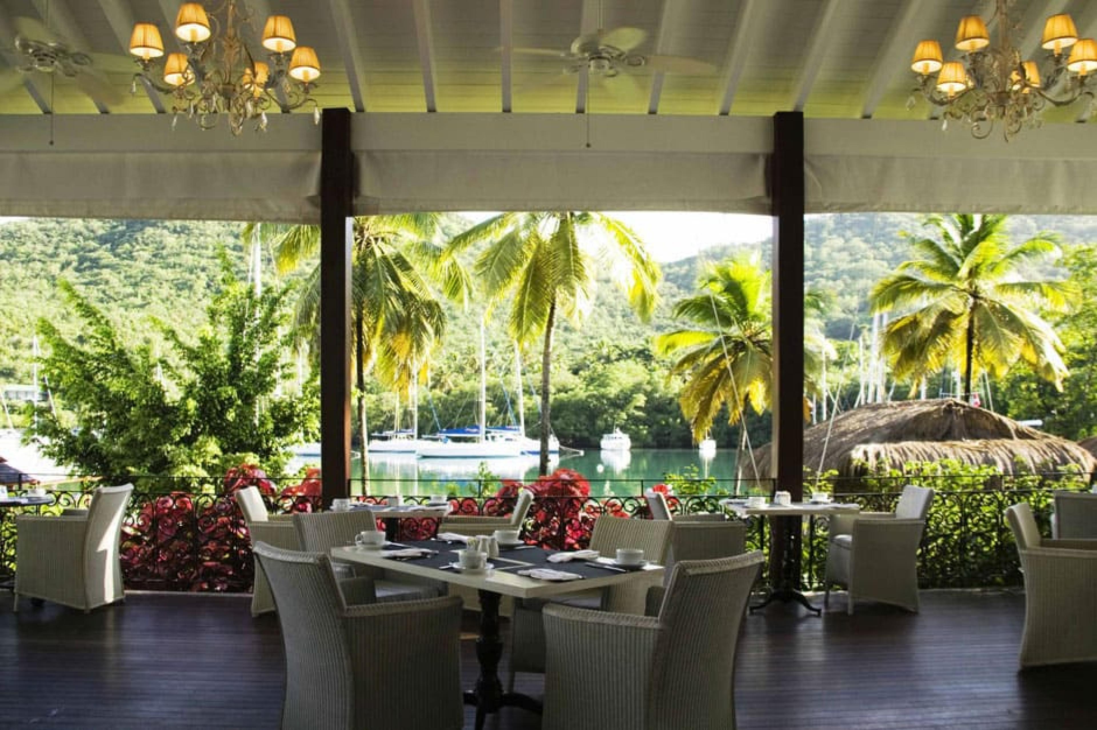 Dinning Area ta Boudreau, St. Lucia, Caribbean