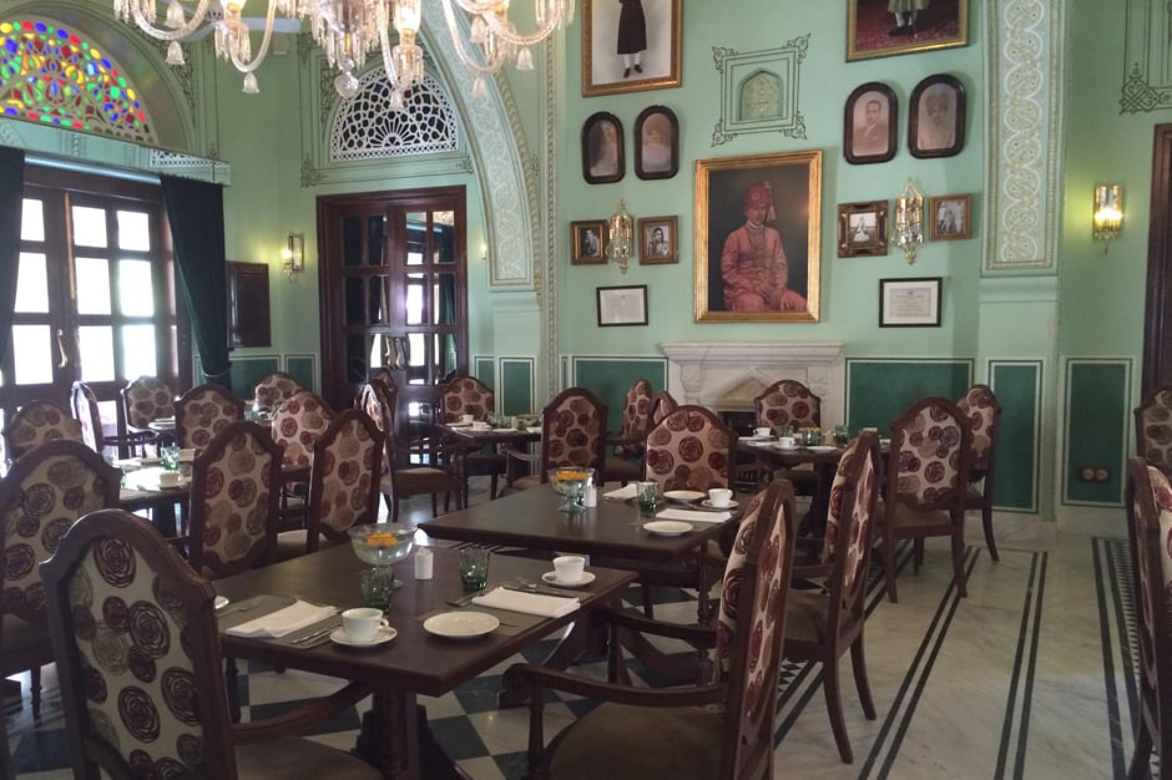 Interiors at Samode Haveli Restaurant, Jaipur, India  