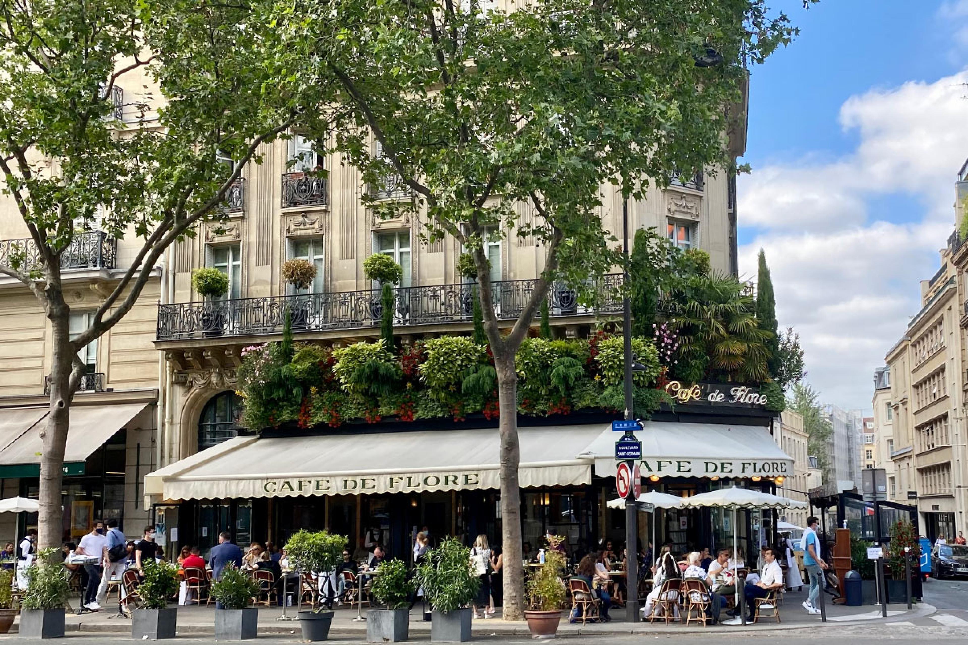 view of Paris street cafe