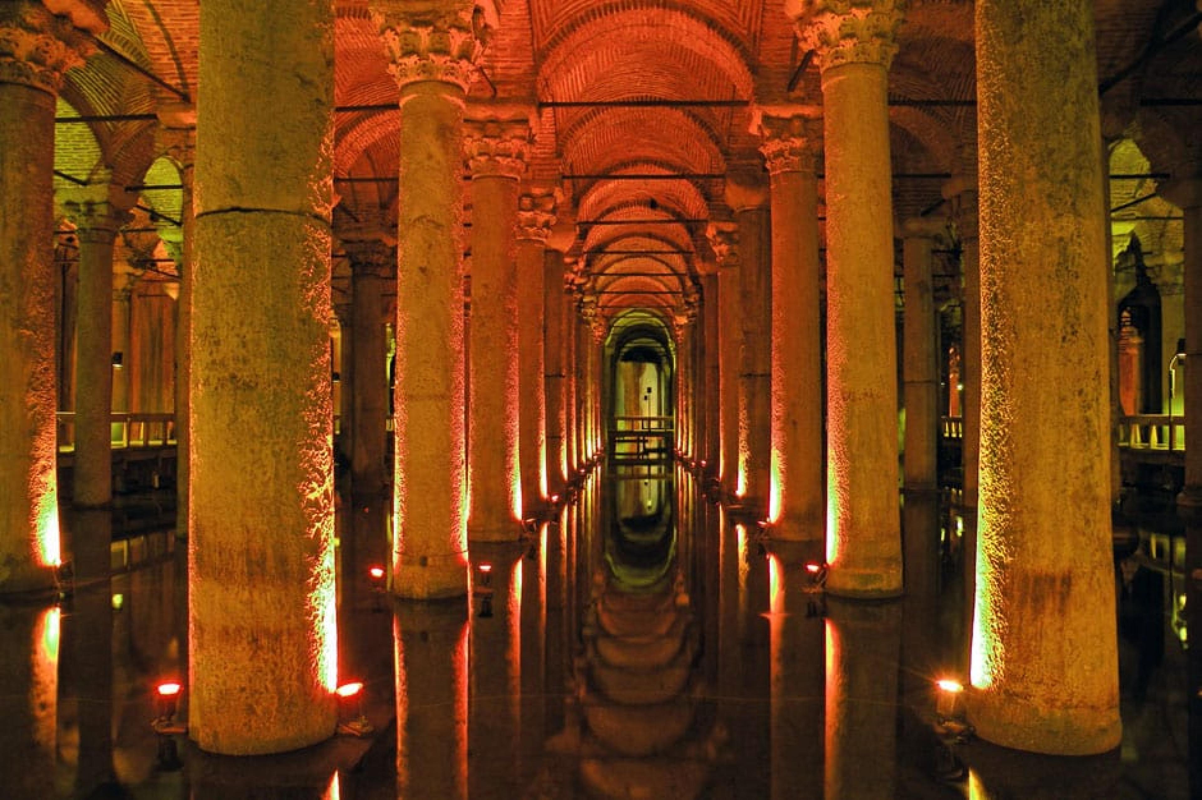 Interior View - Basilica Cistern, Istanbul, Turkey -Photo by Moise Nicu
