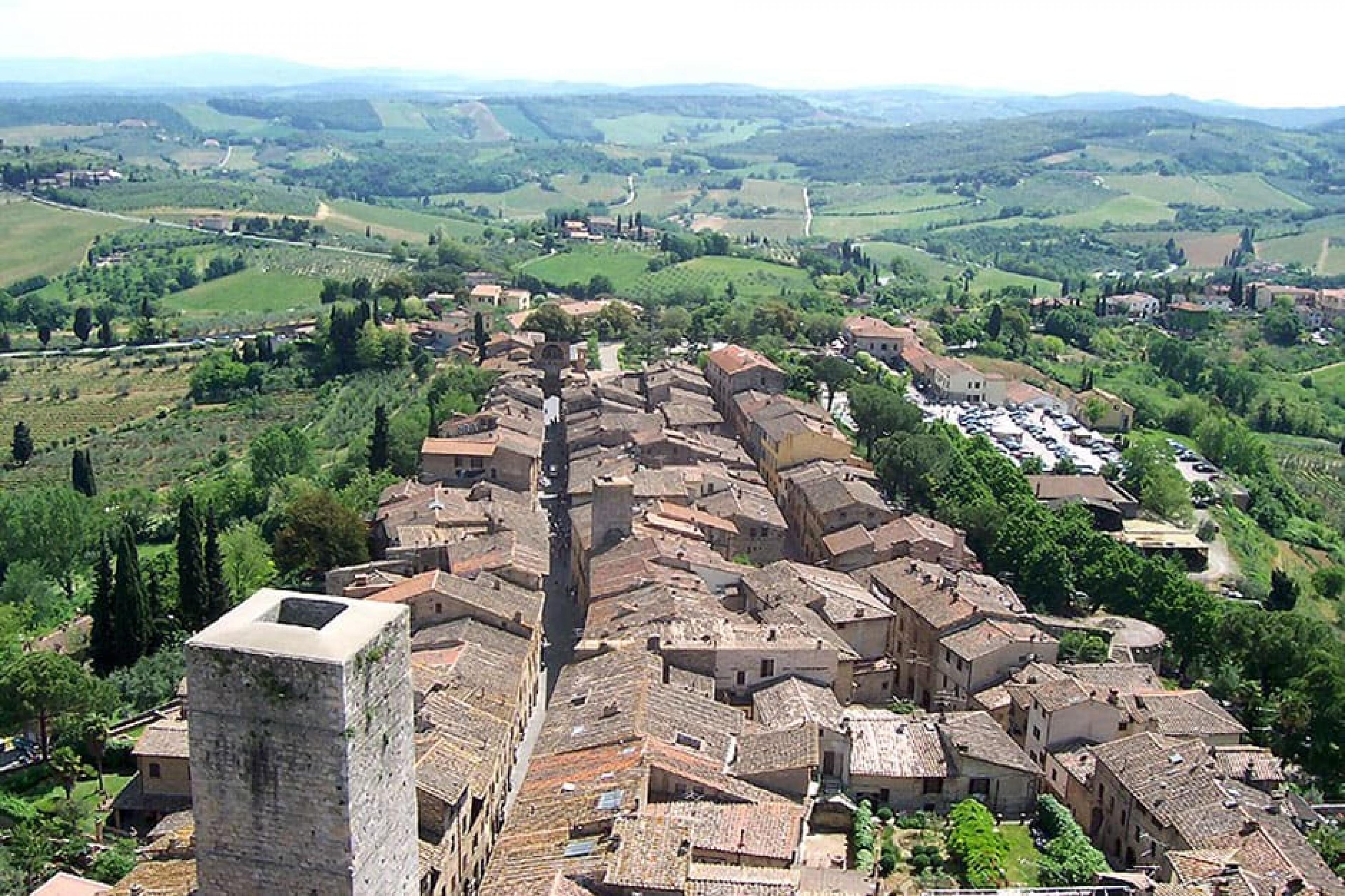 Aerial View - San Gimignano, Tuscany, Italy