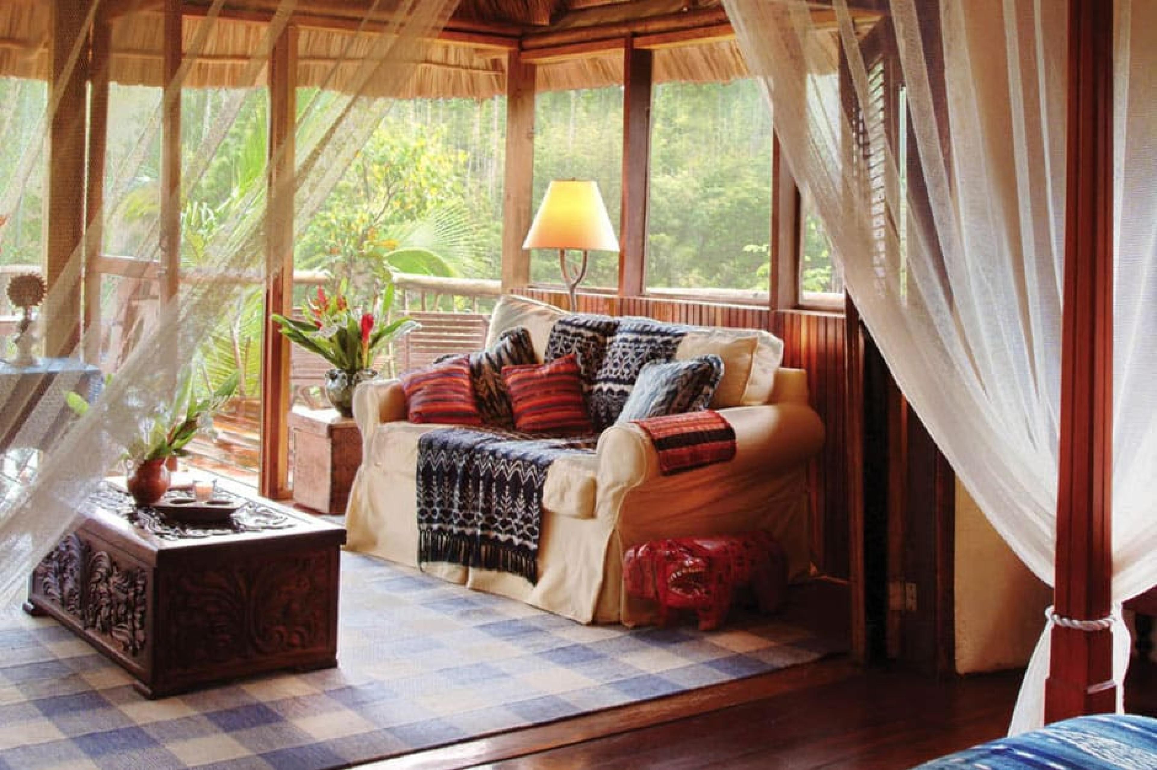 Room lounge at Blancaneaux Lodge, Belize