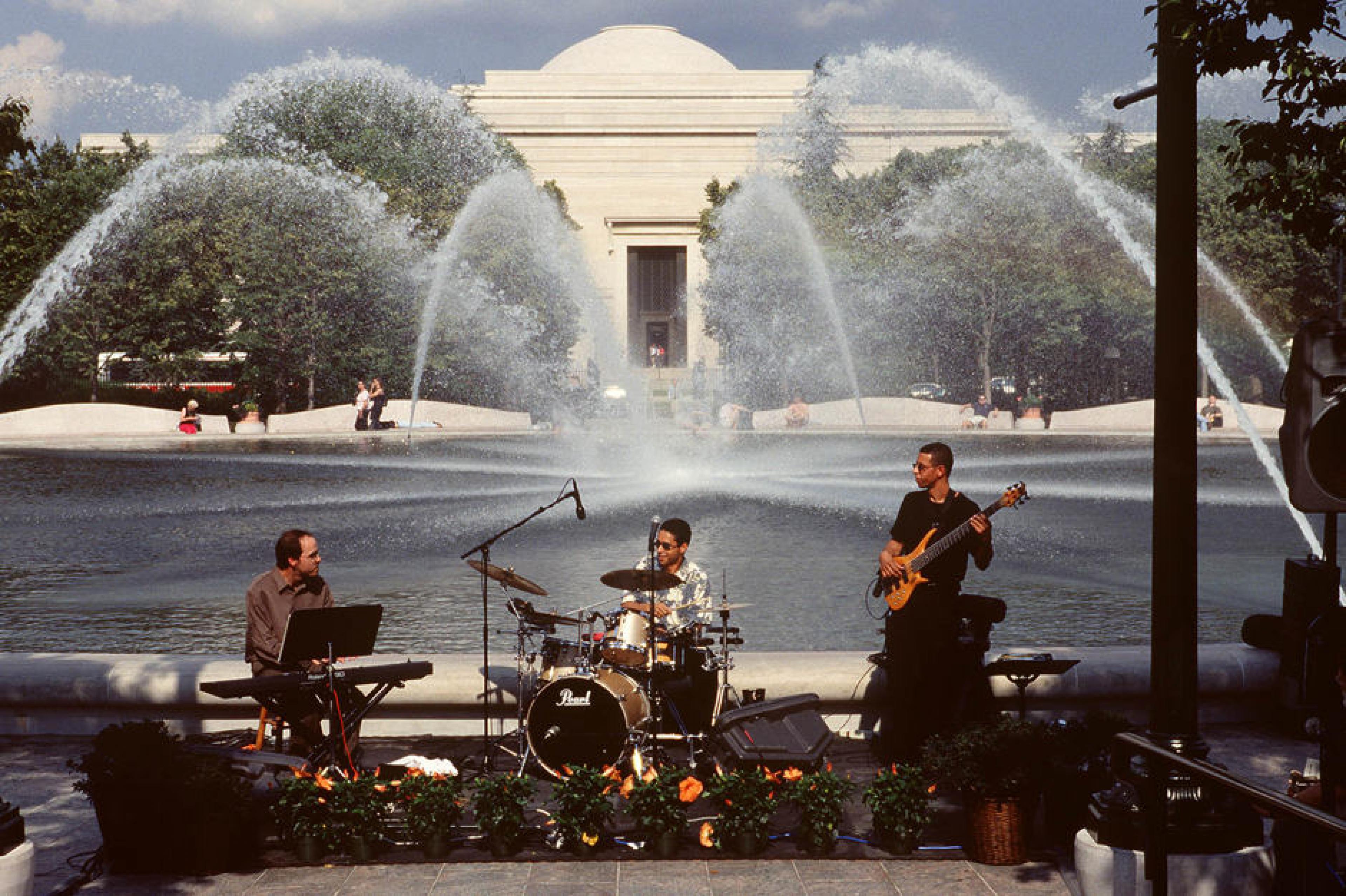 Fountains at Jazz in the National Gallery of Art Sculpture Garden ,Washington, D.C., Mid-Atlantic