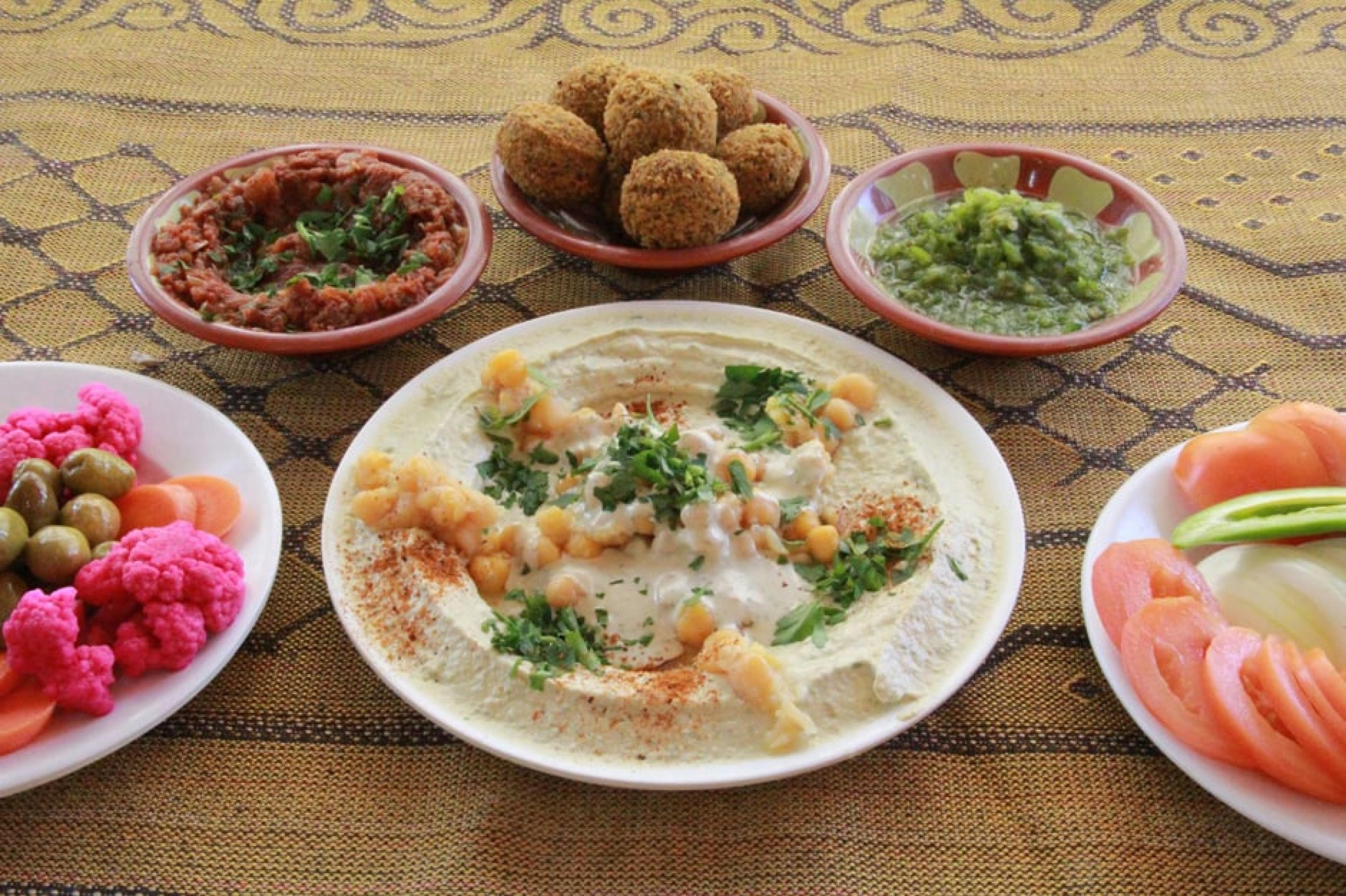Food at Abu Shukri, Jerusalem, Israel