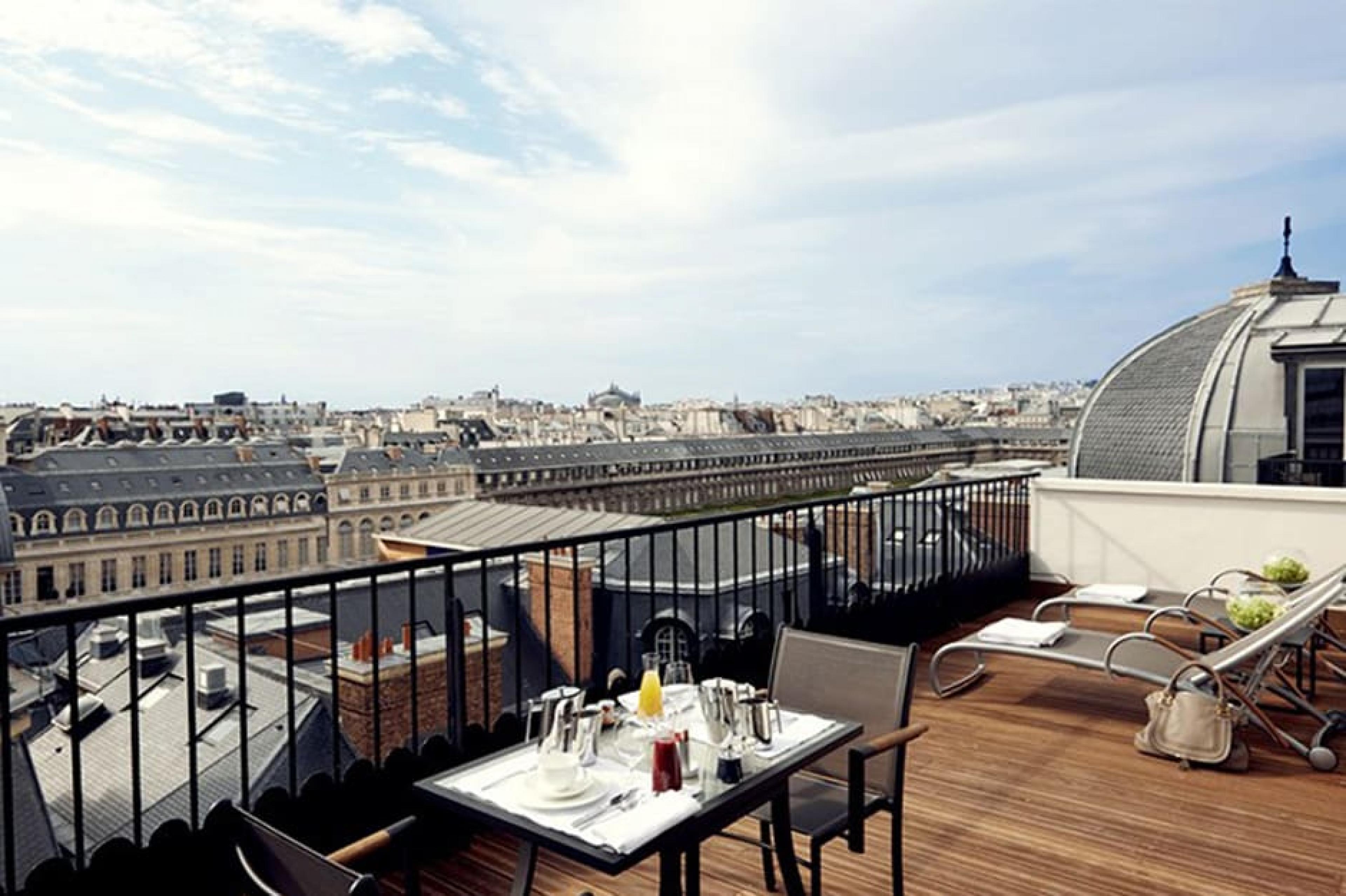 Terrace at Grand Hotel du Palais Royal, Paris, France