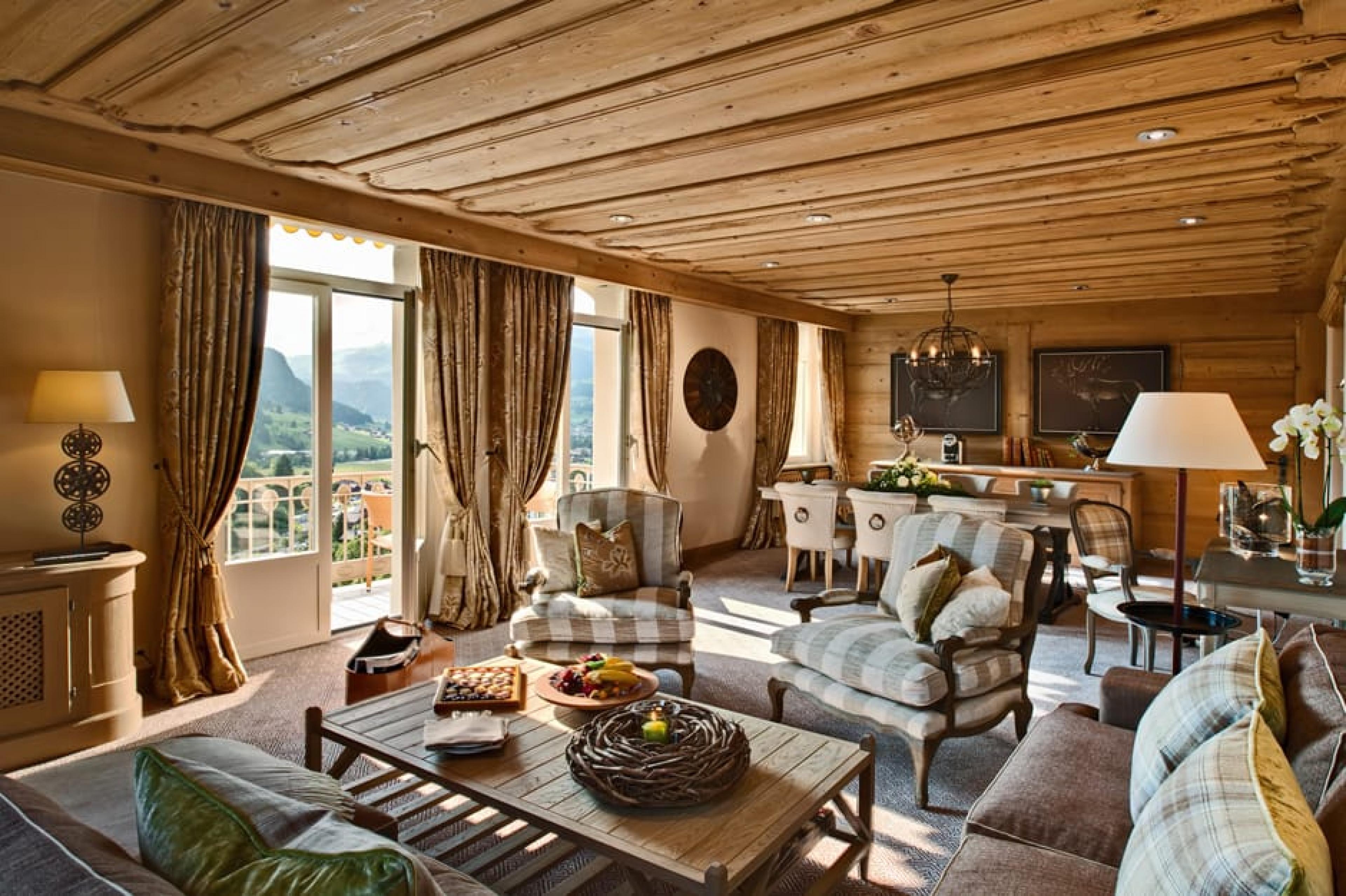 Deluxe Suite Living Room at Palace Hotel, Gstaad, Switzerland