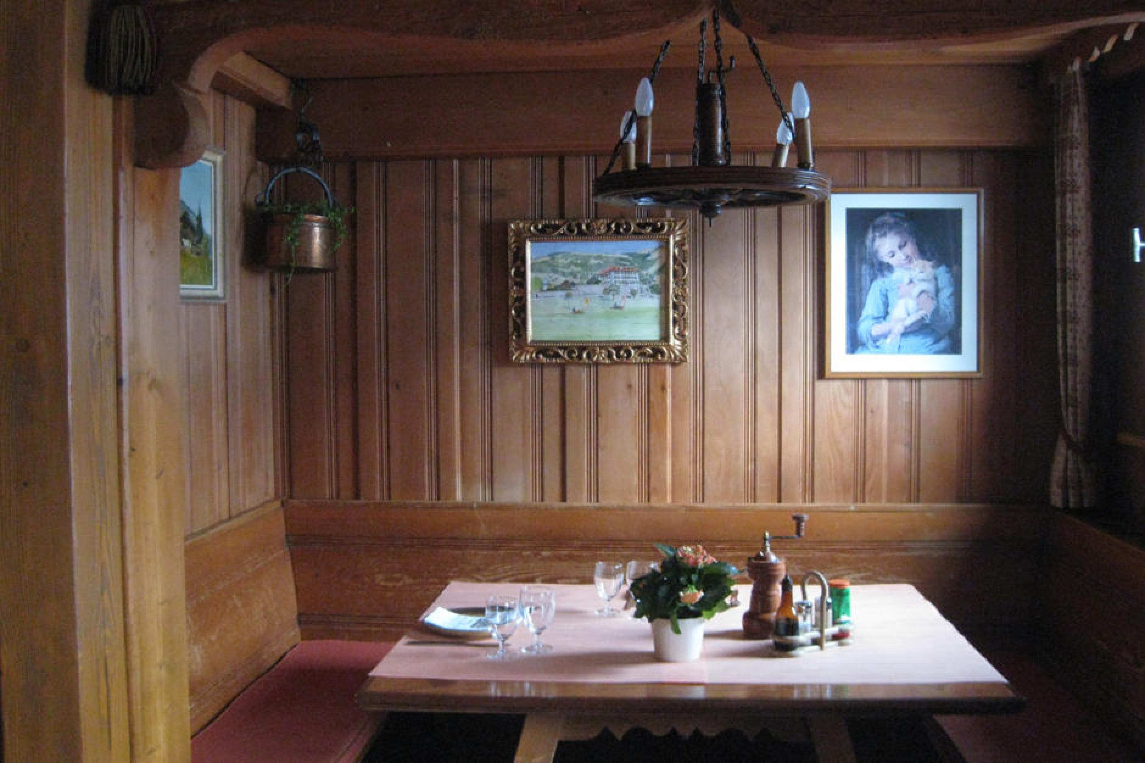Interiors at Restaurant du Cerf, Gstaad, Switzerland