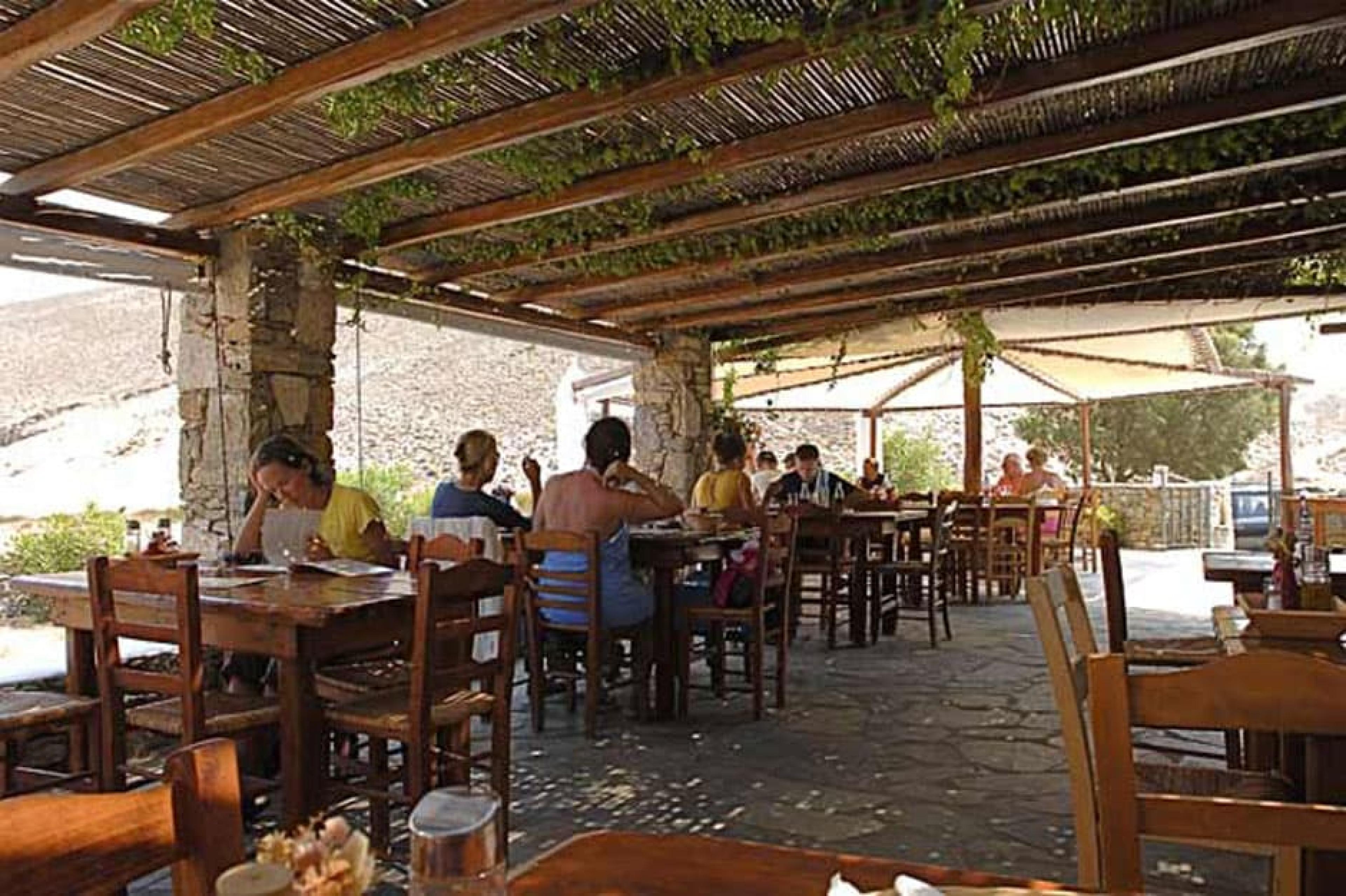 Dinning Area at Fokos Taverna, Mykonos, Greece
