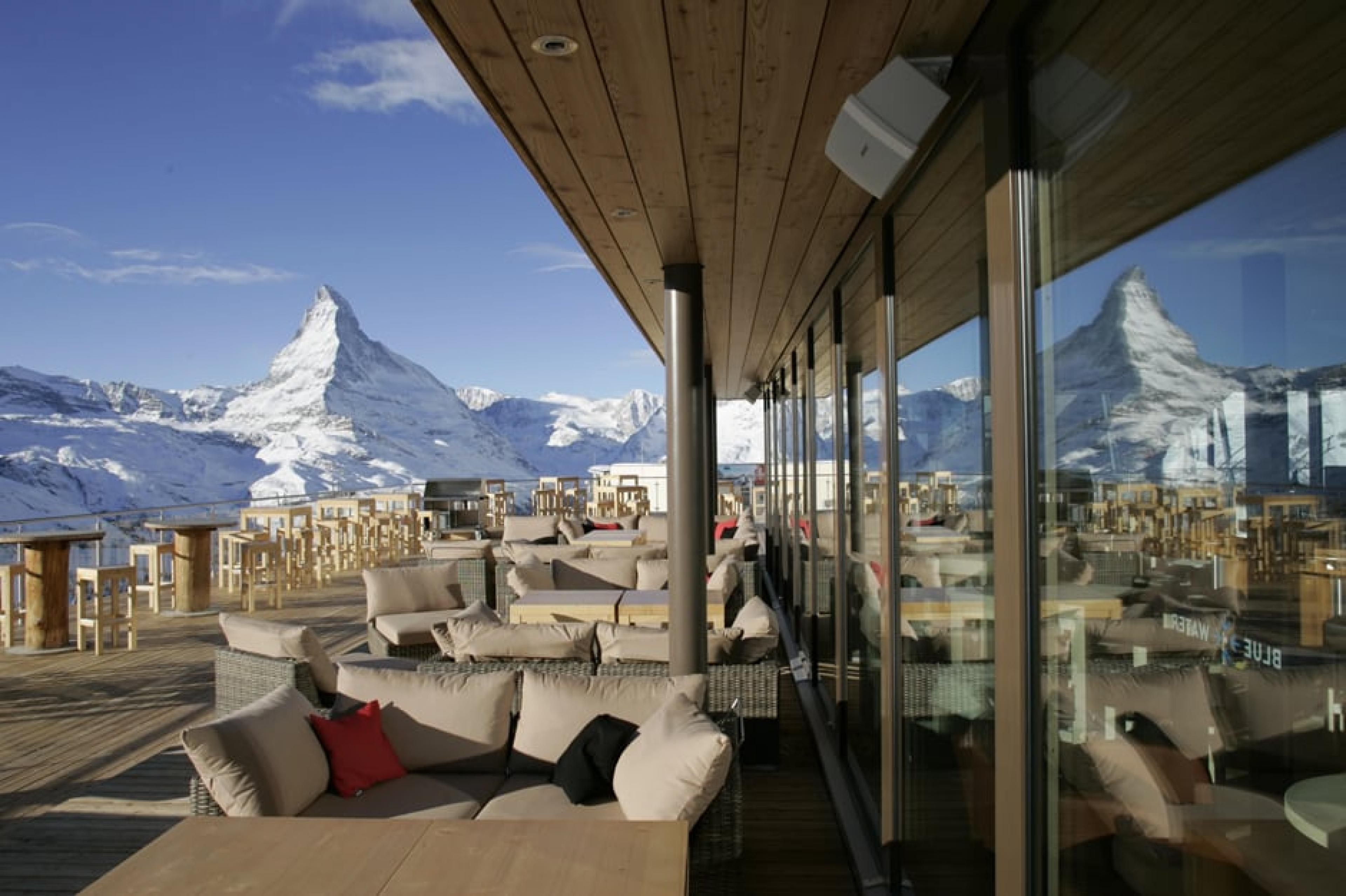 Outdoor Lounge at Blue Lounge, Zermatt, Switzerland