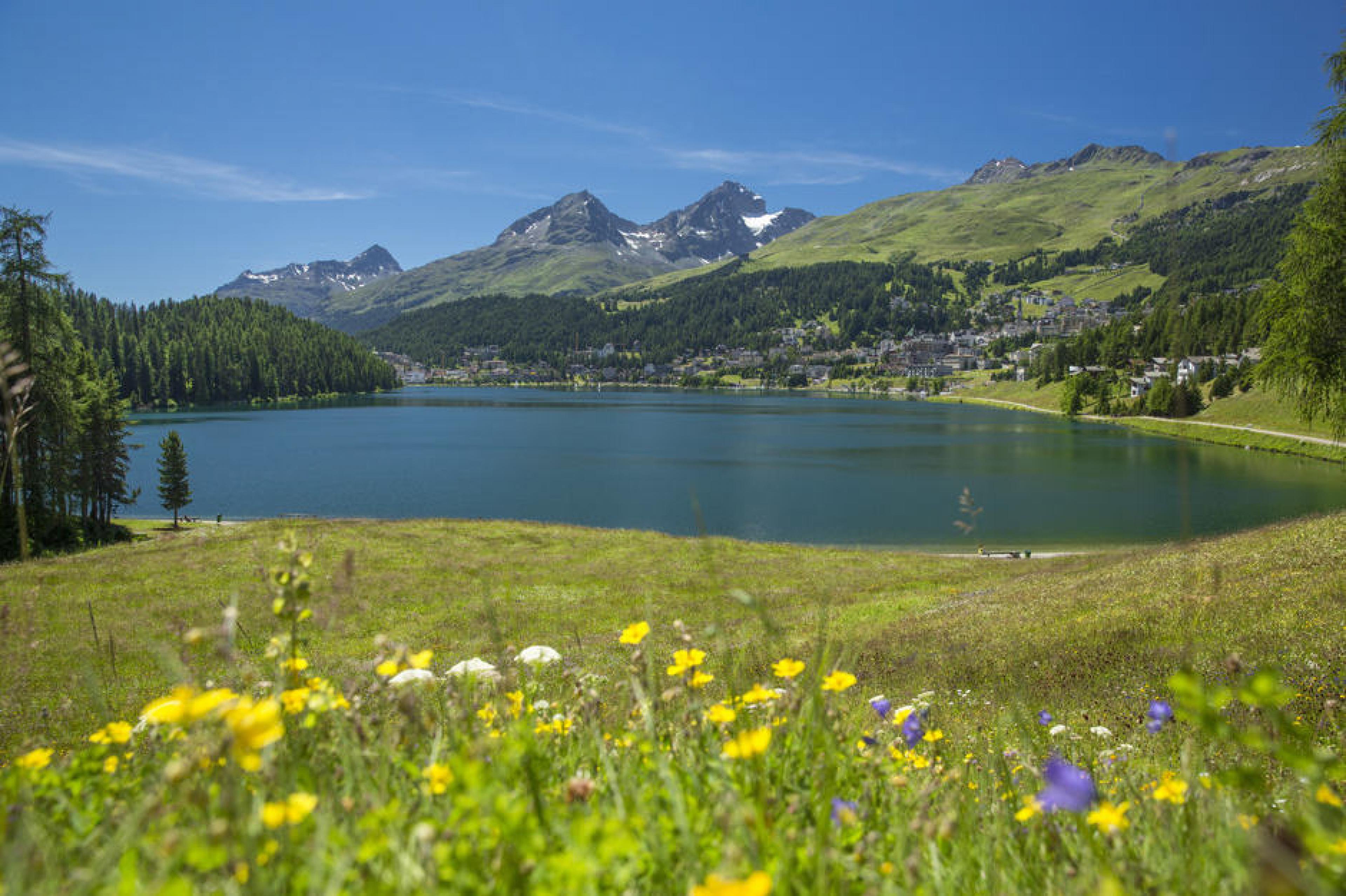 Lake at Summer: Top Hiking ,  St. Moritz, Switzerland - Courtesy Switzerland Tourisme, Christof Sonderegger