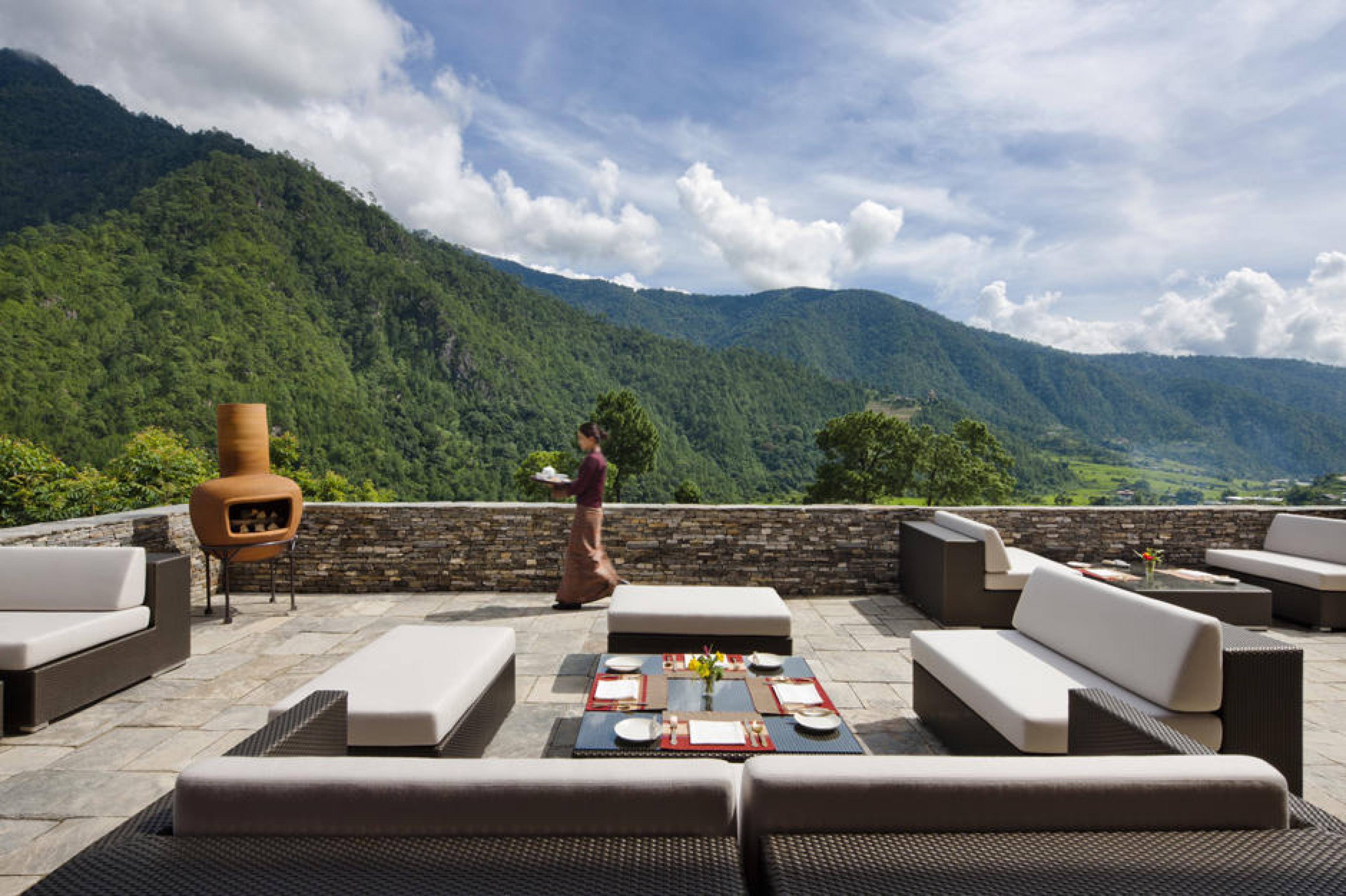 Outdoor Lounge at  Uma Punakha by COMO, Bhutan