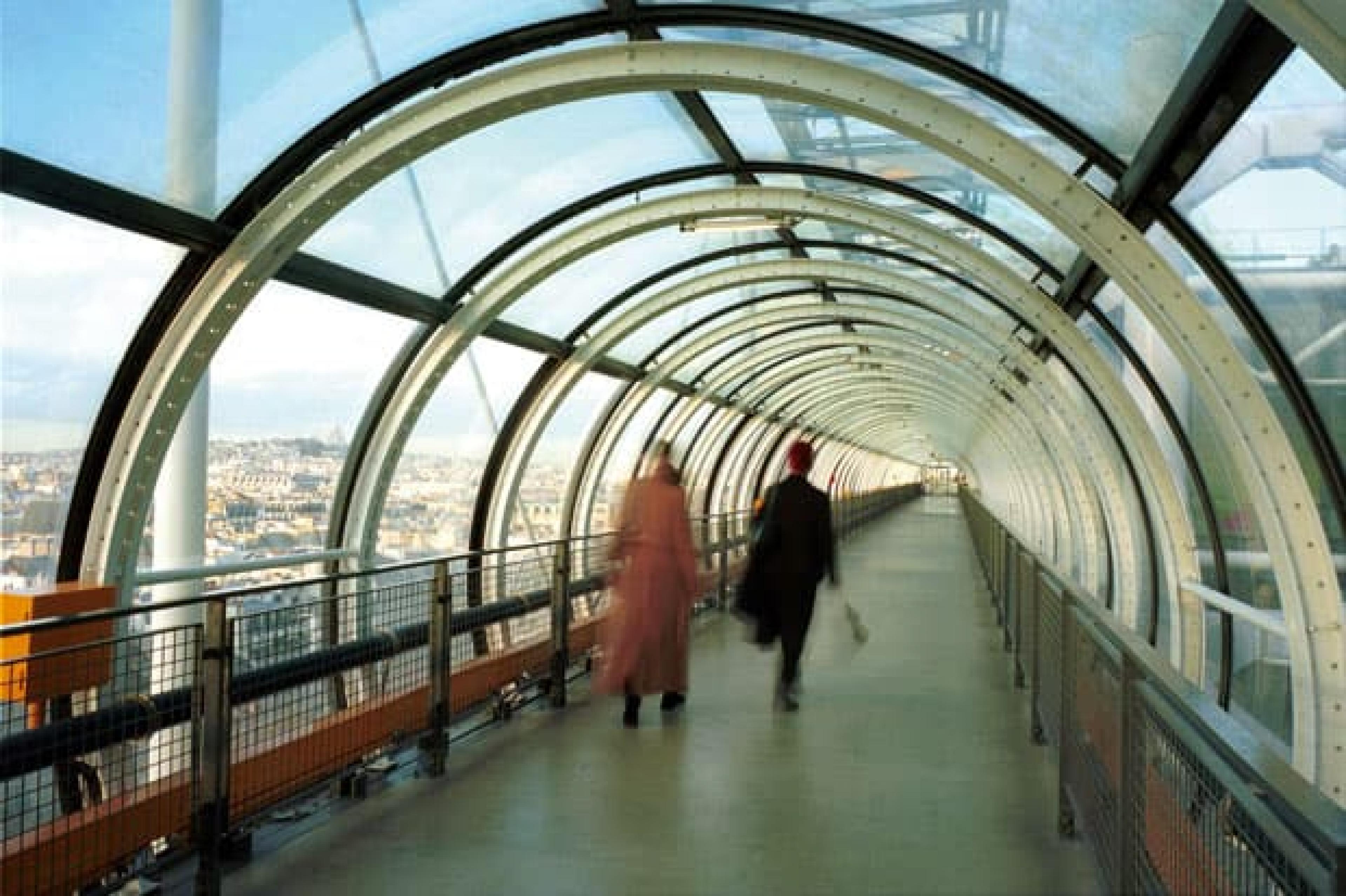 Pompidou center corridor in Paris France