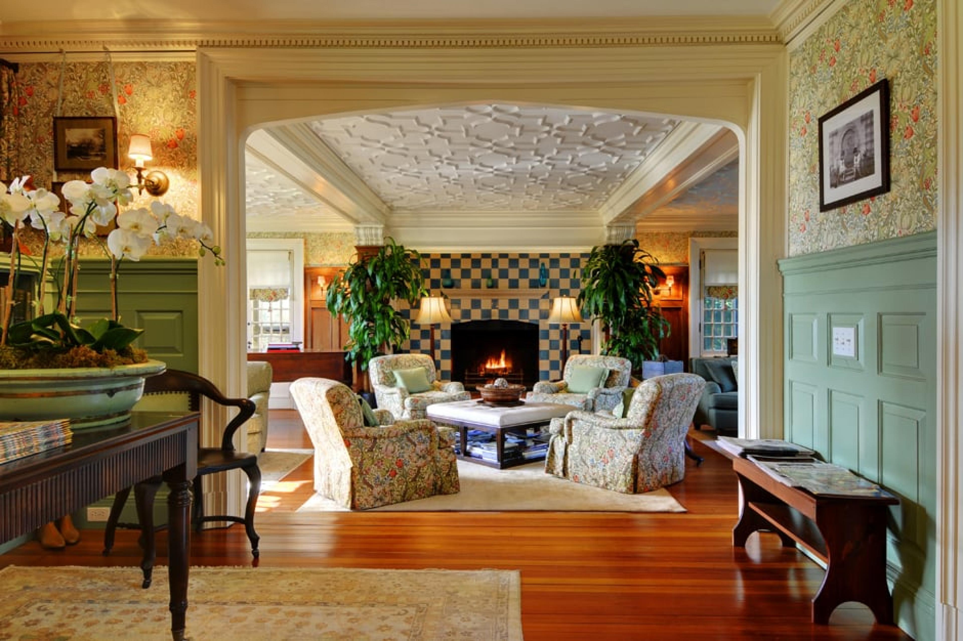 Living Room at The Baker House 1650, Hamptons, New York