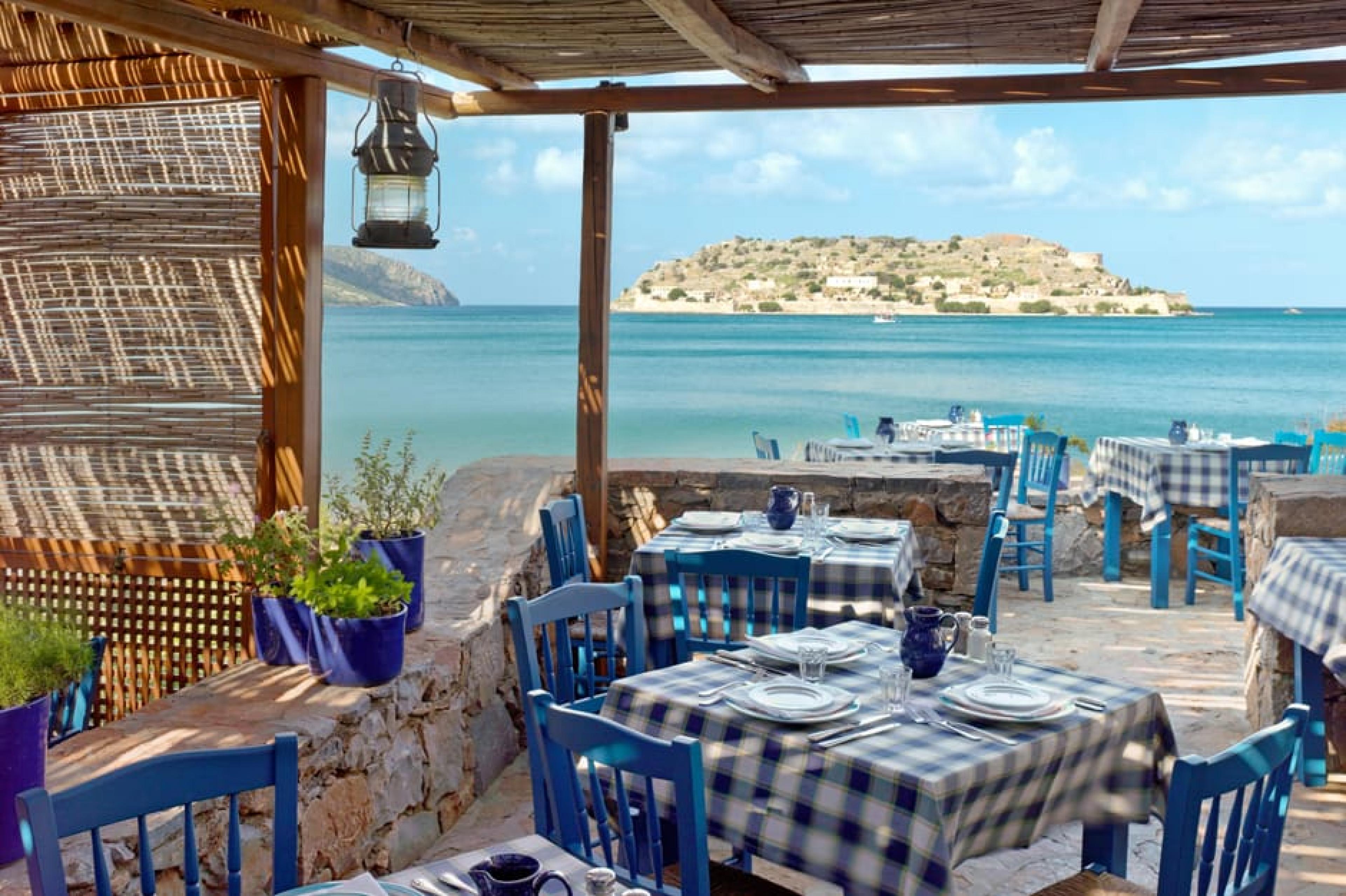 View from Restaurant at Blue Palace, Crete, Greece