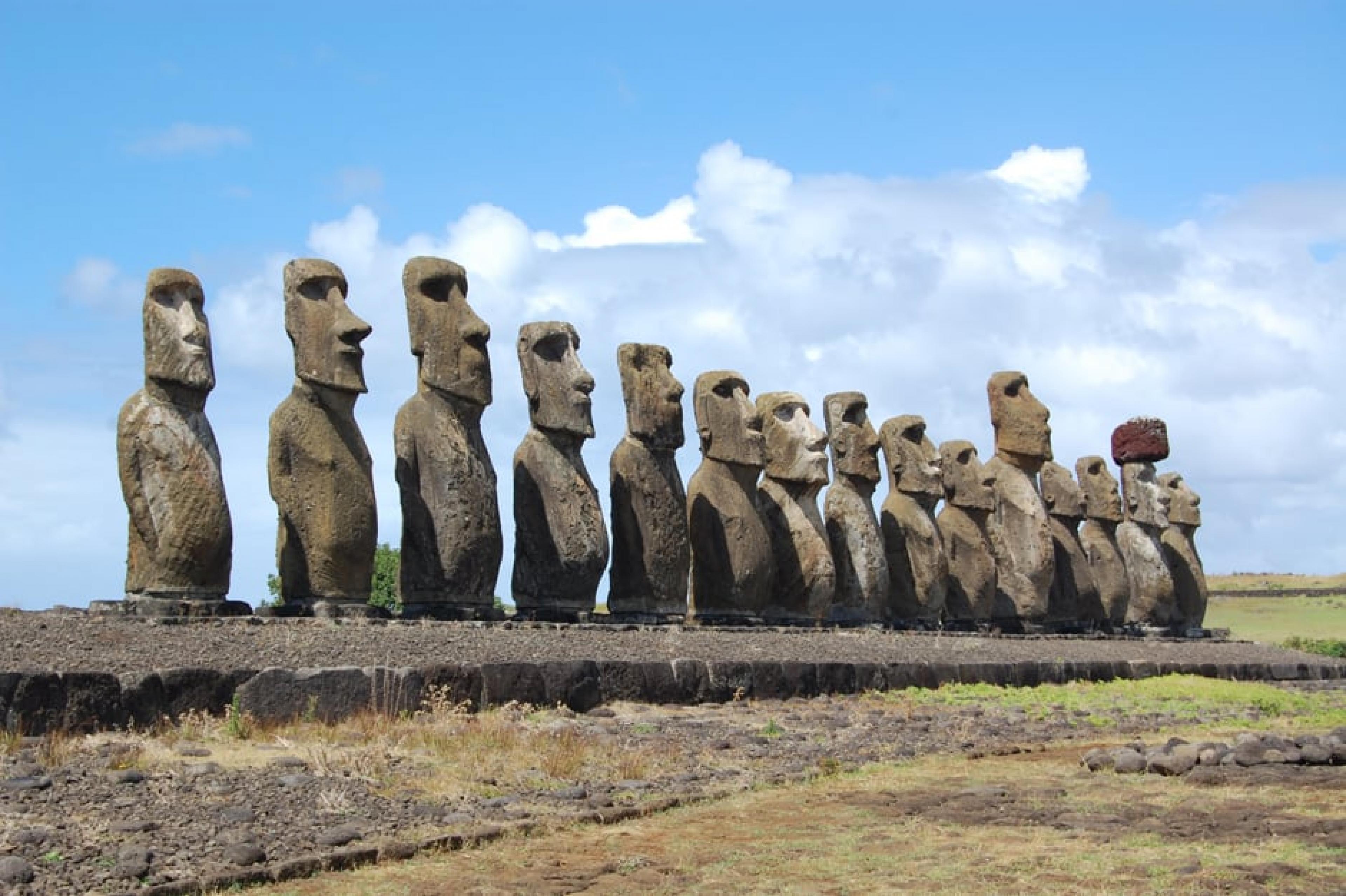 Statues at Tongariki ,Easter Island, Chile