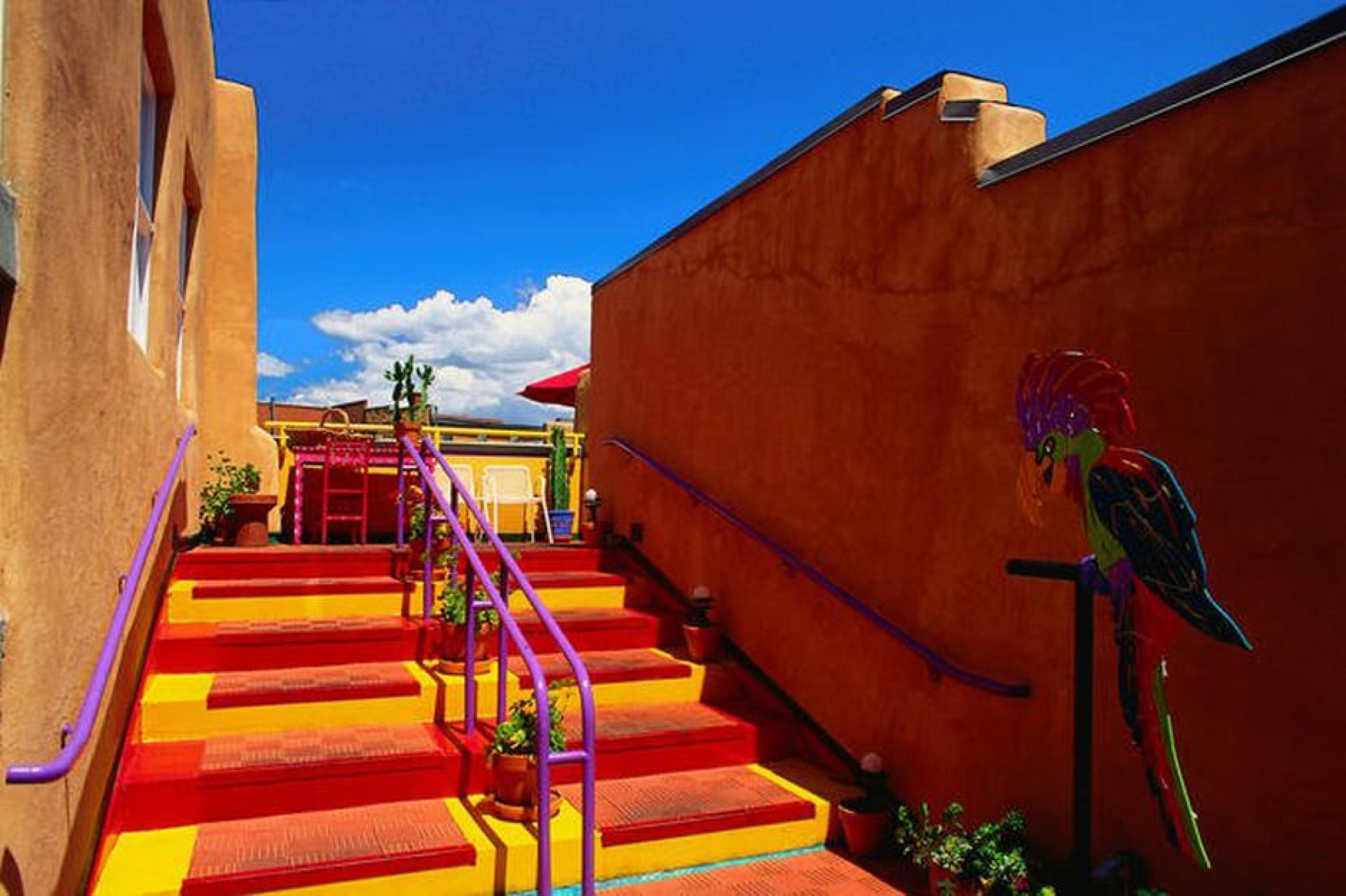 Stairs at Coyote Café, Santa Fe, American West