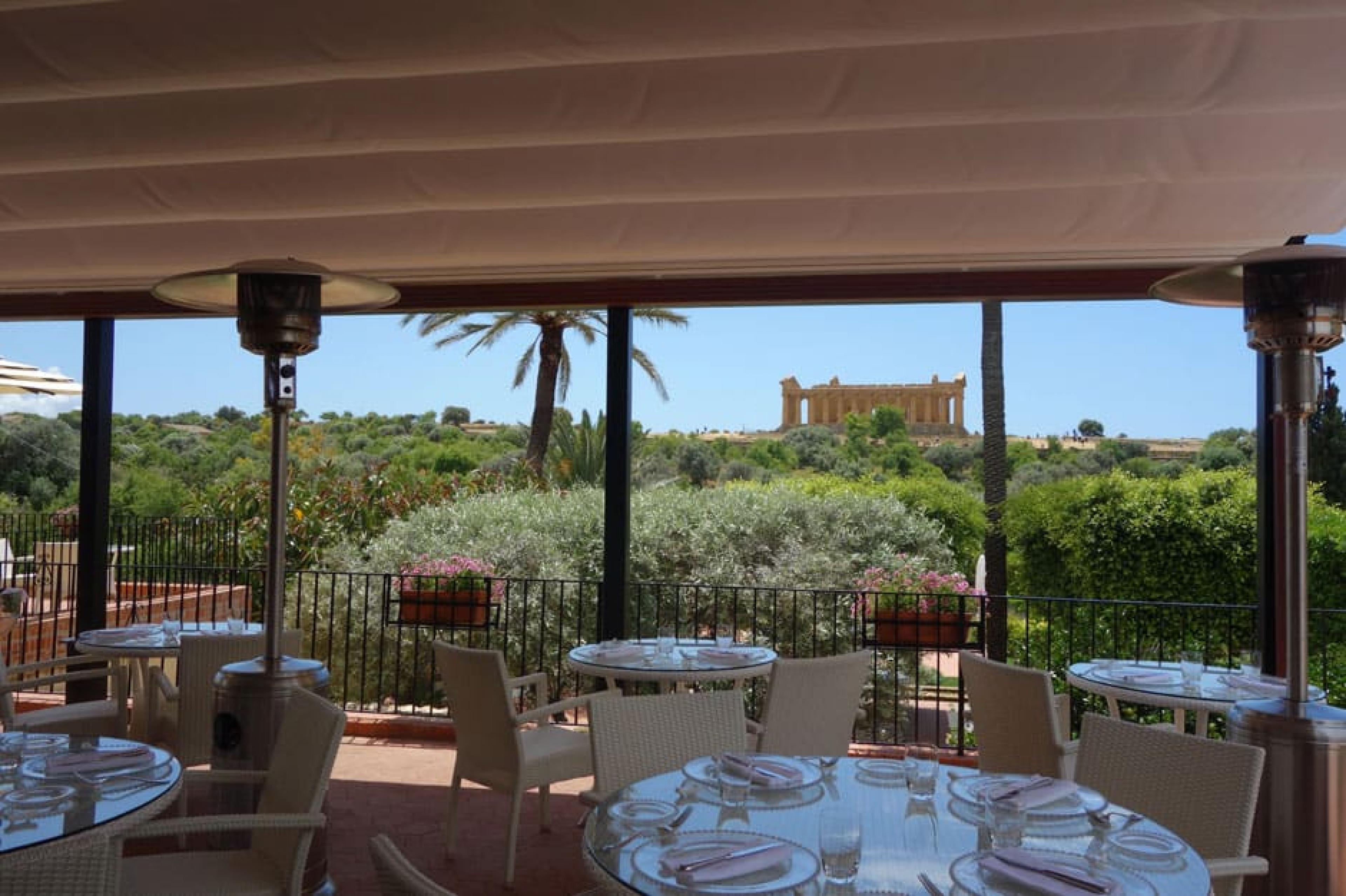 Dinning Area at Villa Athena Restaurant, Sicily, Italy