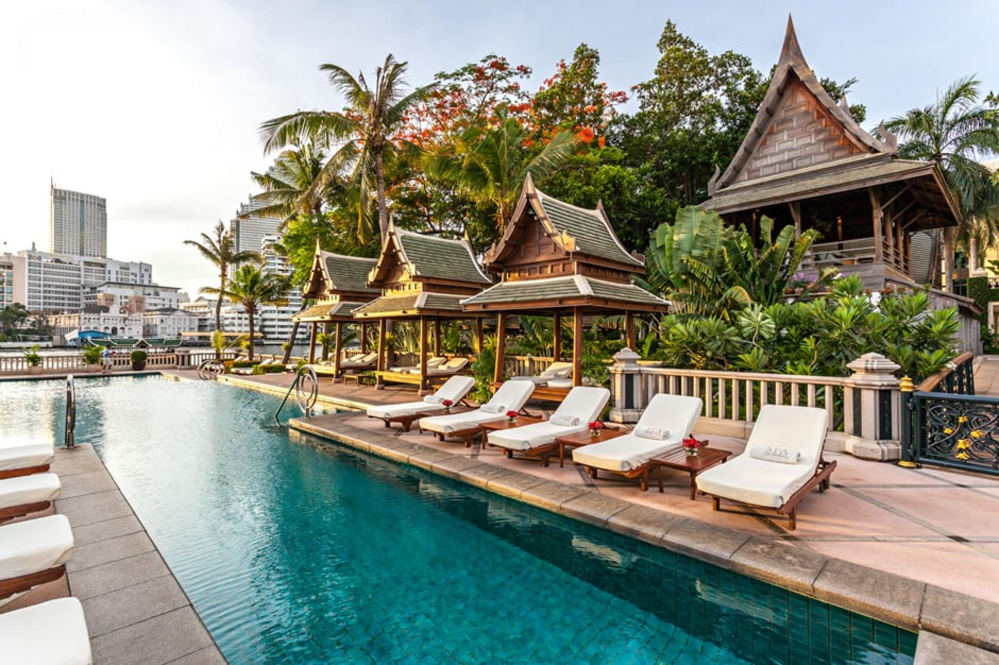 Pool Lounge at  Peninsula Bangkok, Bangkok, Thailand