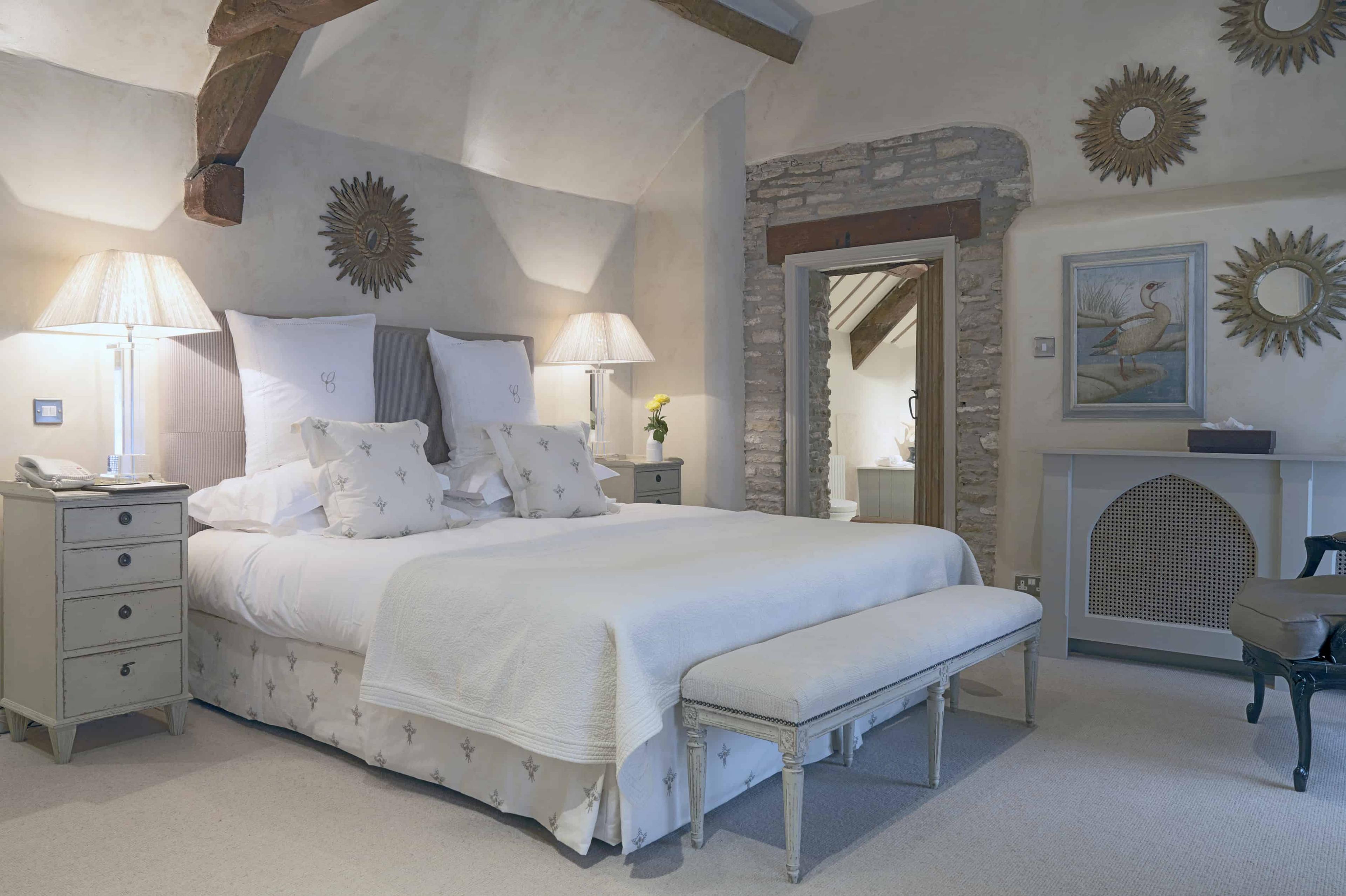 Bedroom at Calcot Manor, Cotswolds, England