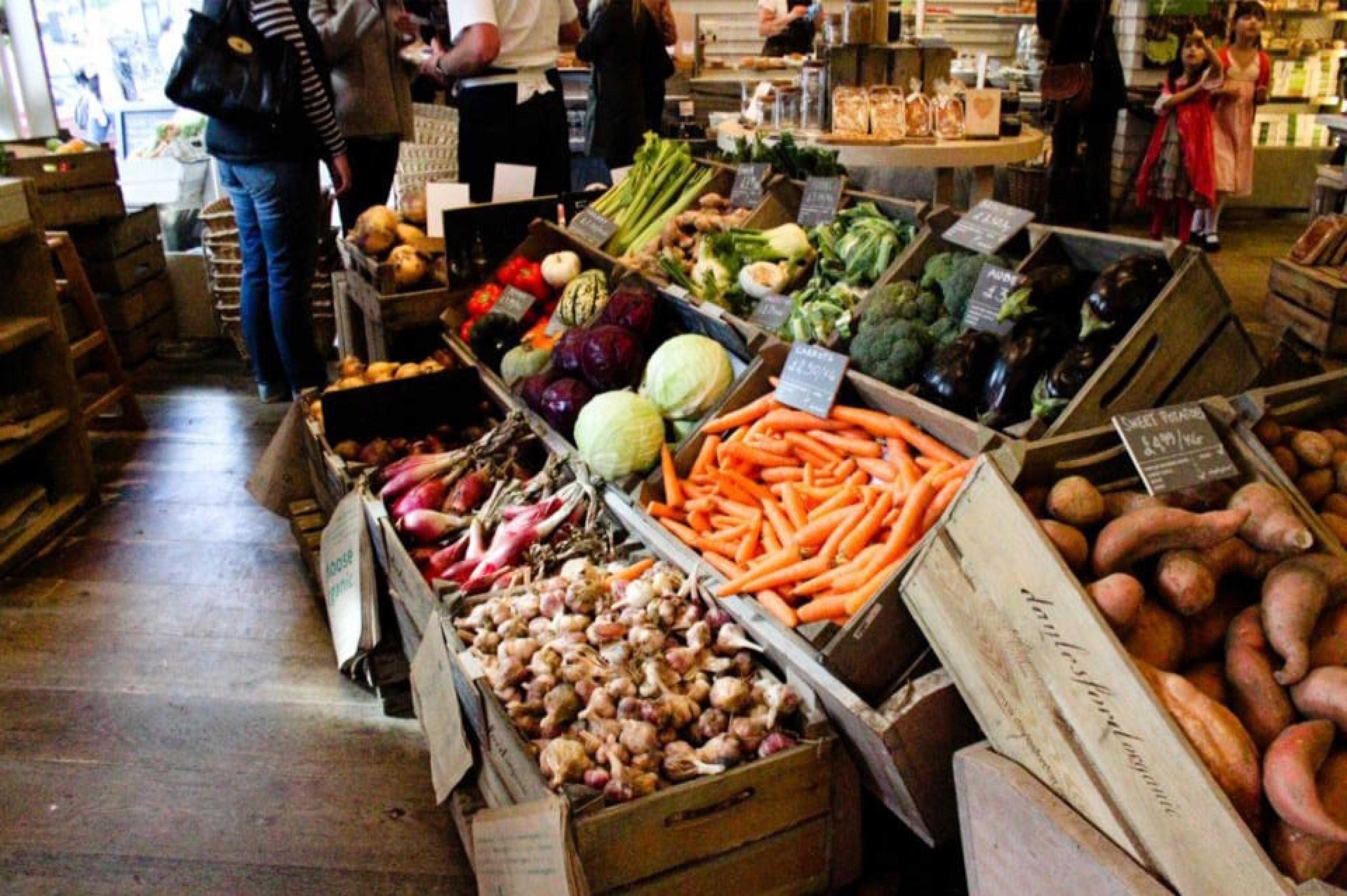Vegetable Market at Daylesford Organic Farmshop, Cotswolds, England