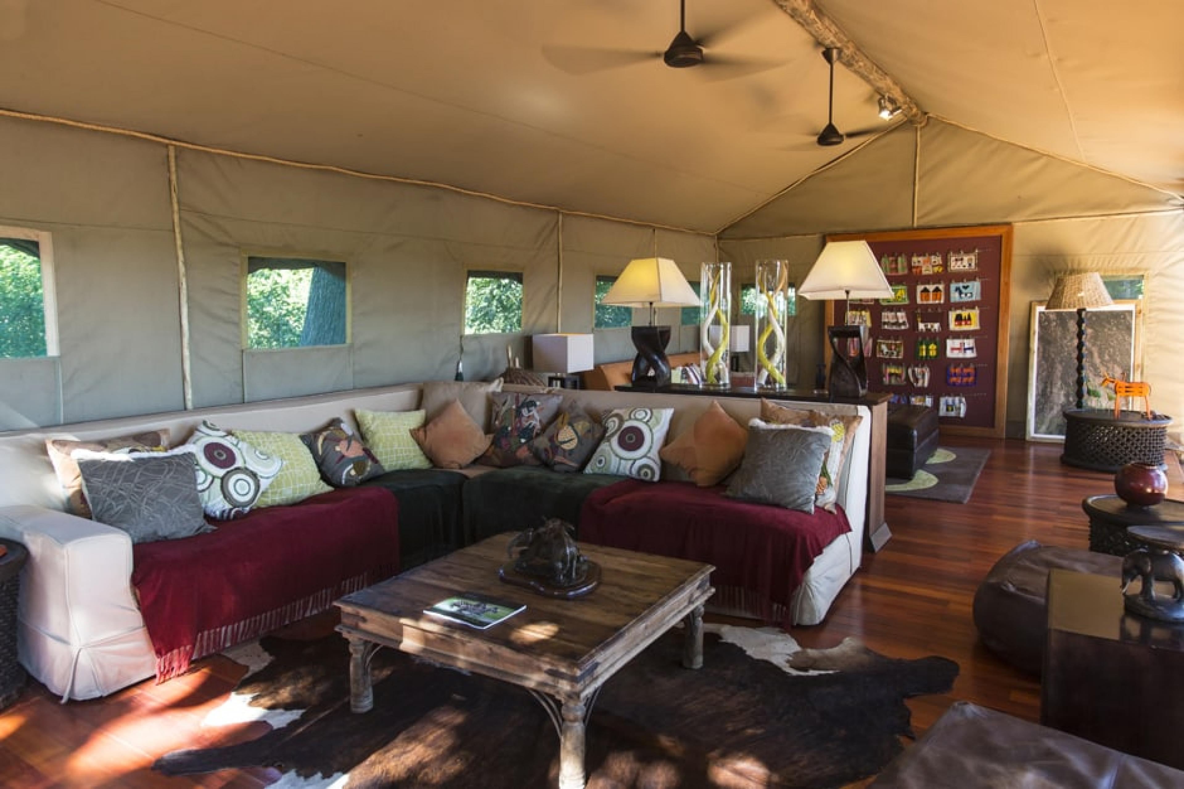 Lounge at Seba Camp, Botswana - Courtesy Caroline Culbert