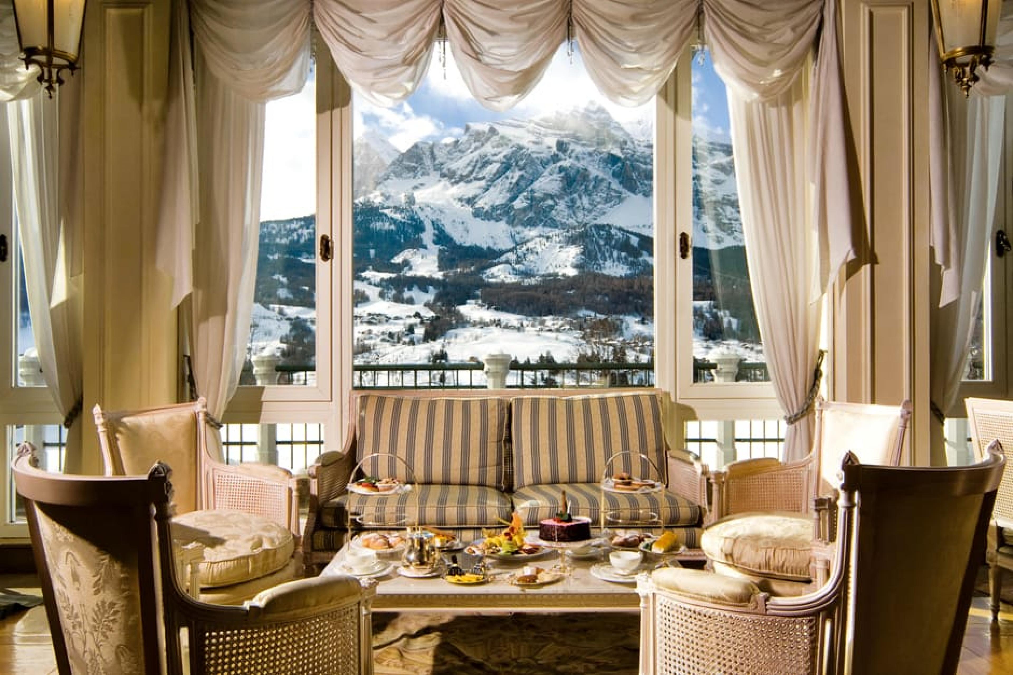 Lounge at Cristallo, Dolomites, Italy