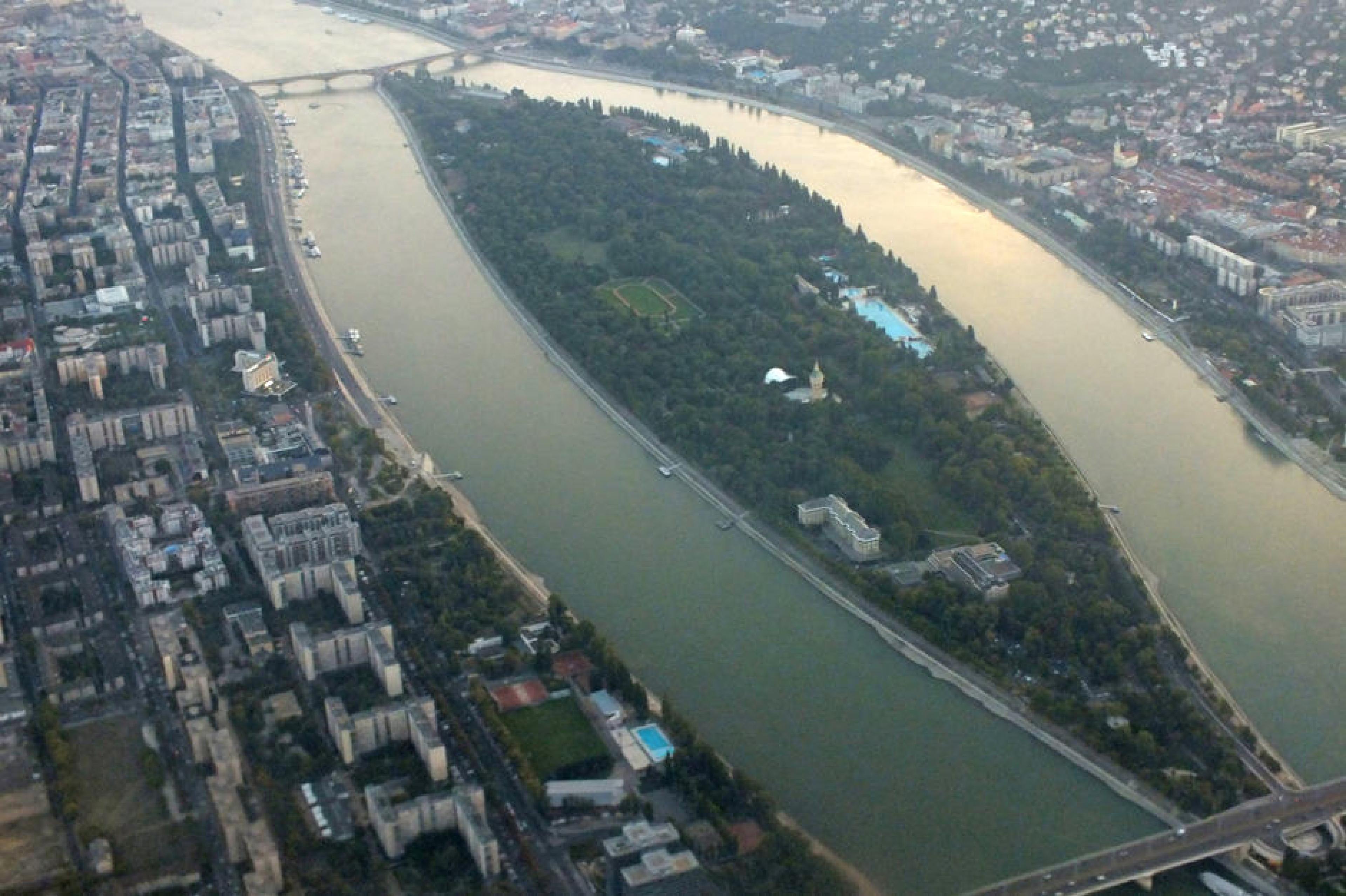 Aerial View - Margaret Island (Margitsziget), Budapest, Hungary