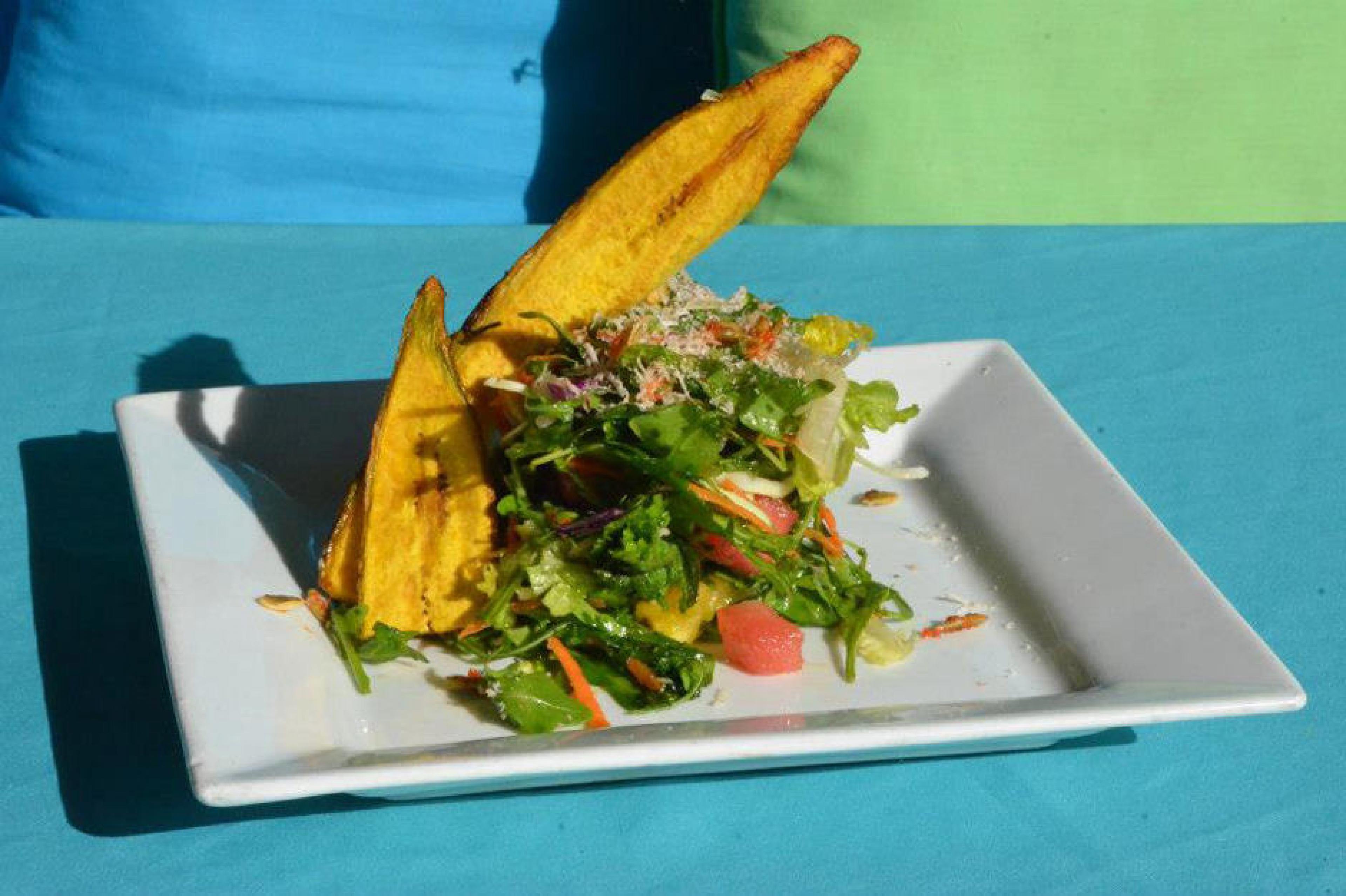 Food at Bili, Vieques, Caribbean