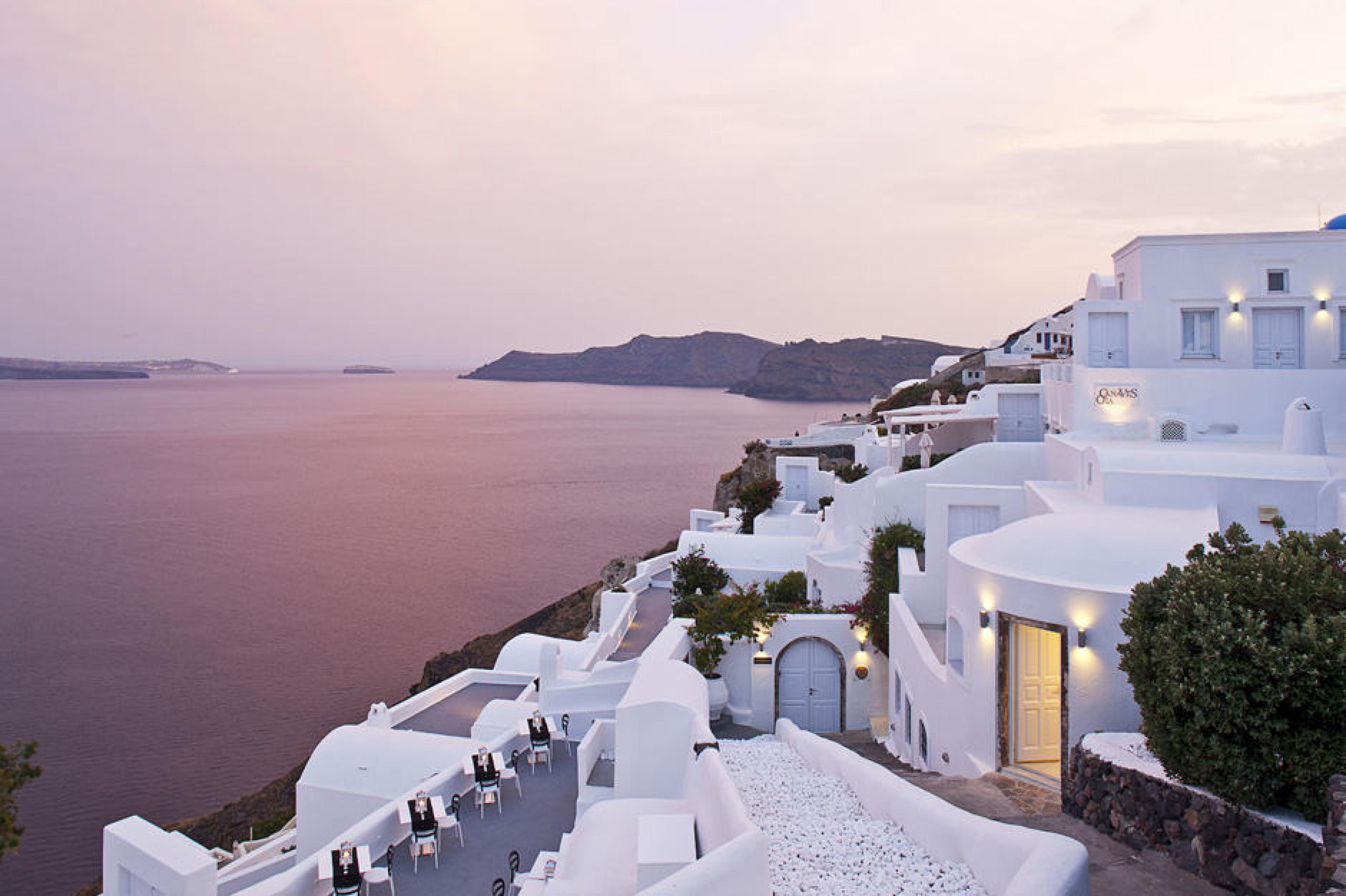Aerial view - Canaves Oia Hotel & Suites, Santorini, Greece
