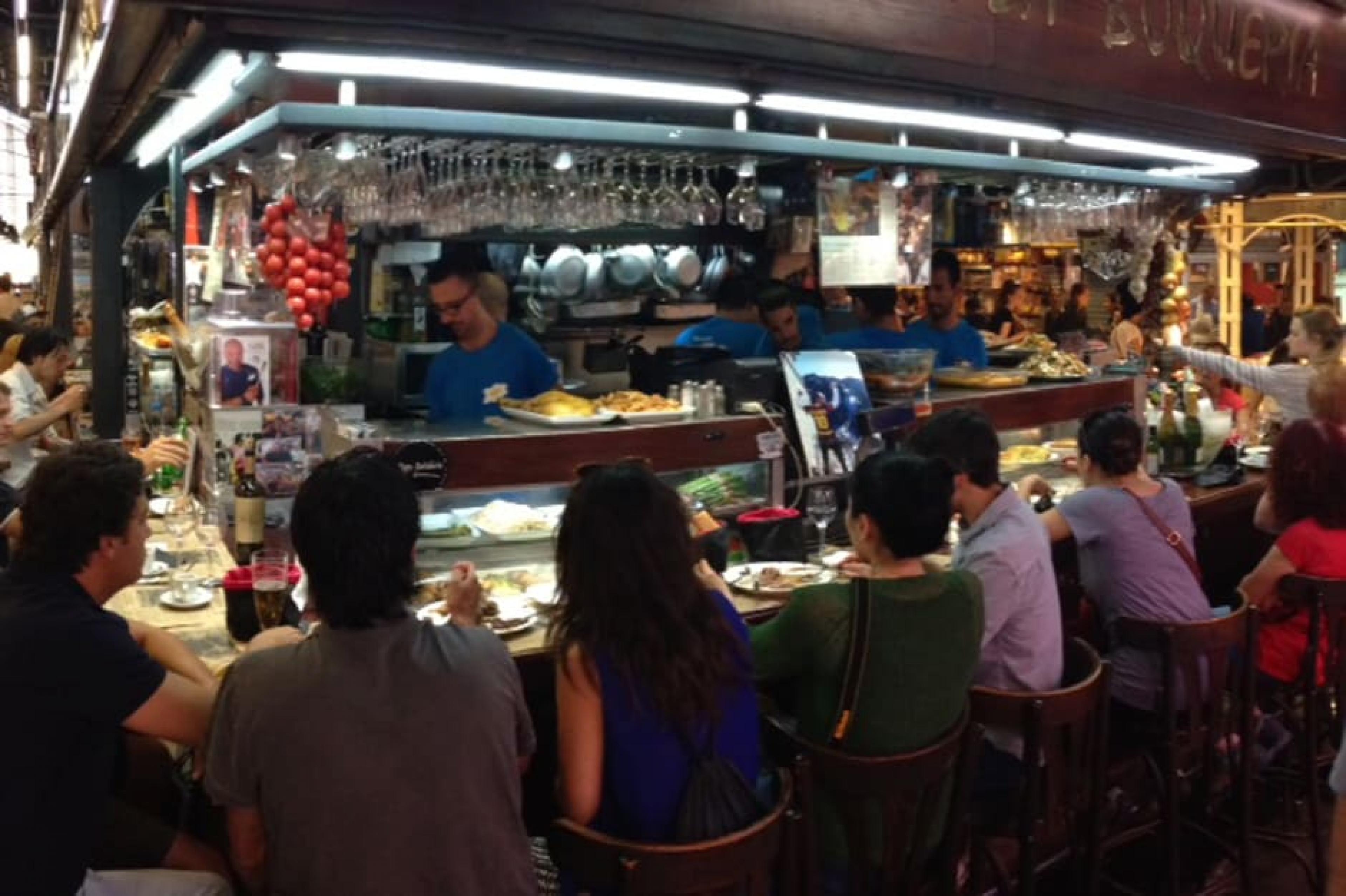 Dinning Area at El Quim de la Boqueria, Barcelona, Spain