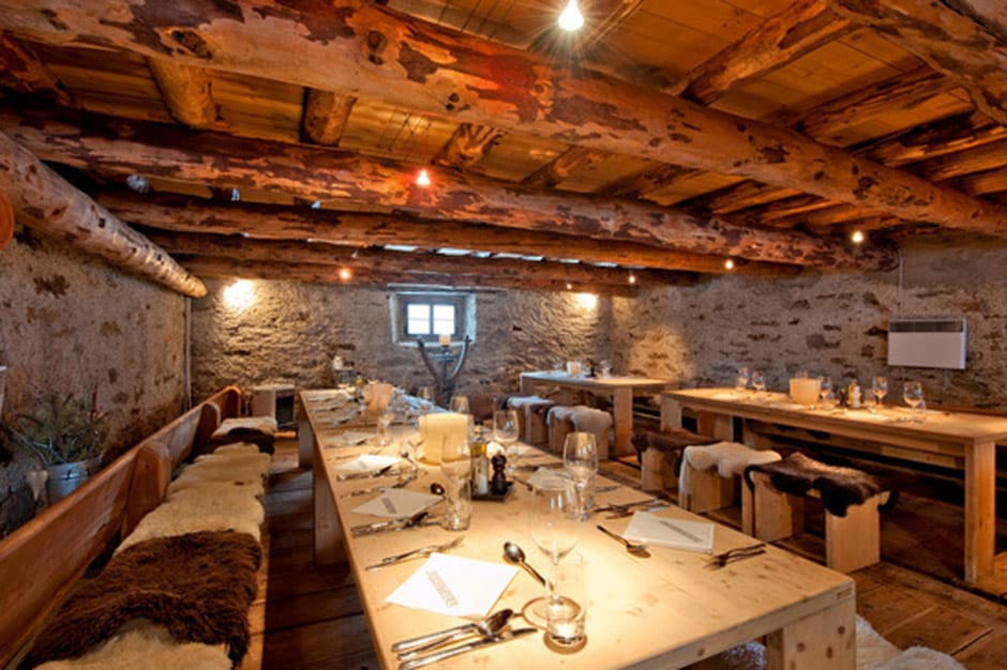 Dinning Area at Kuhstall, Engadin & St. Moritz, Switzerland
