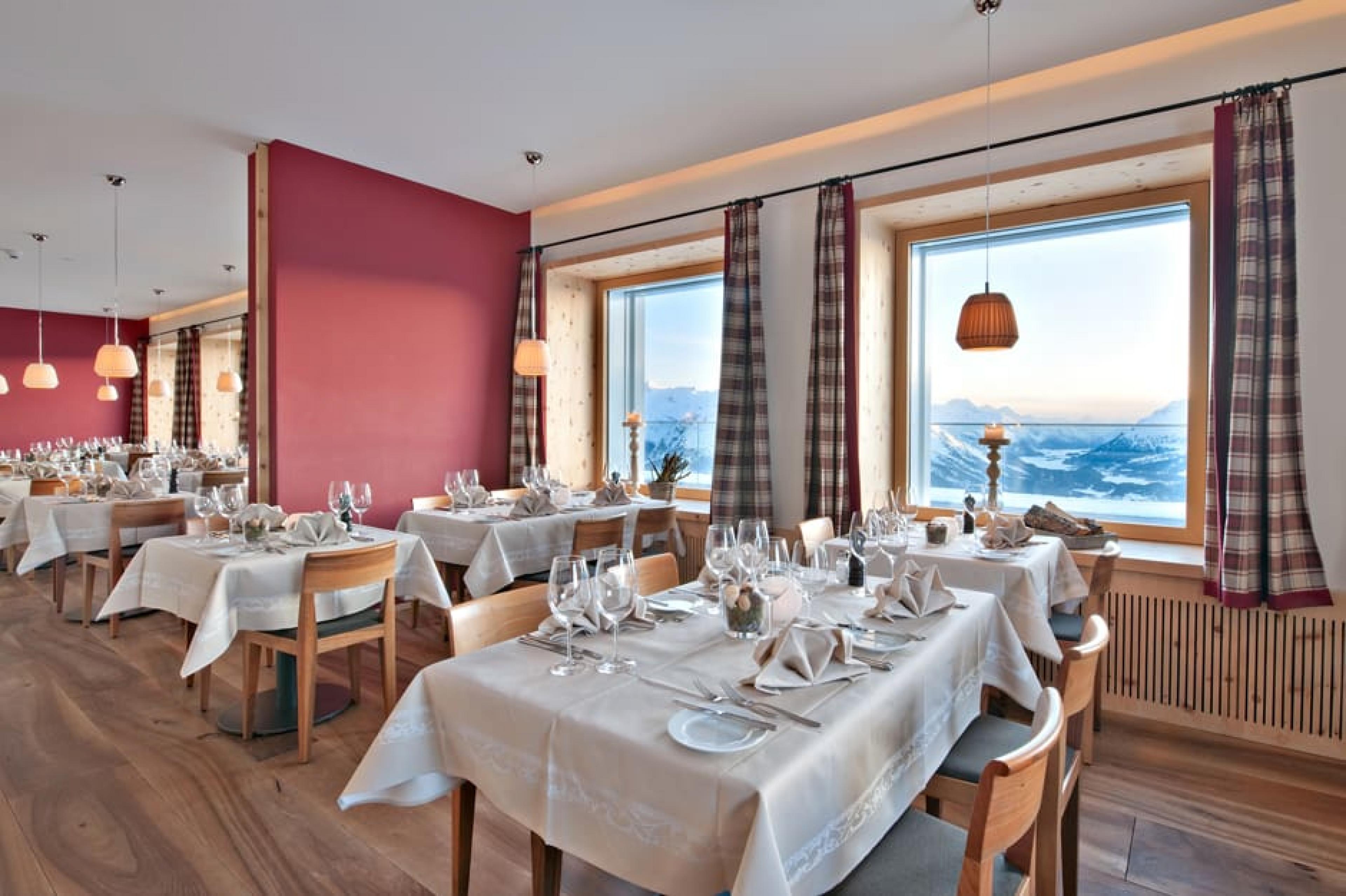 Bar at Muottas Muragl Restaurant, ngadin & St. Moritz, SwitzerlandCourtesy Engadin St.-Moritz Mountains
