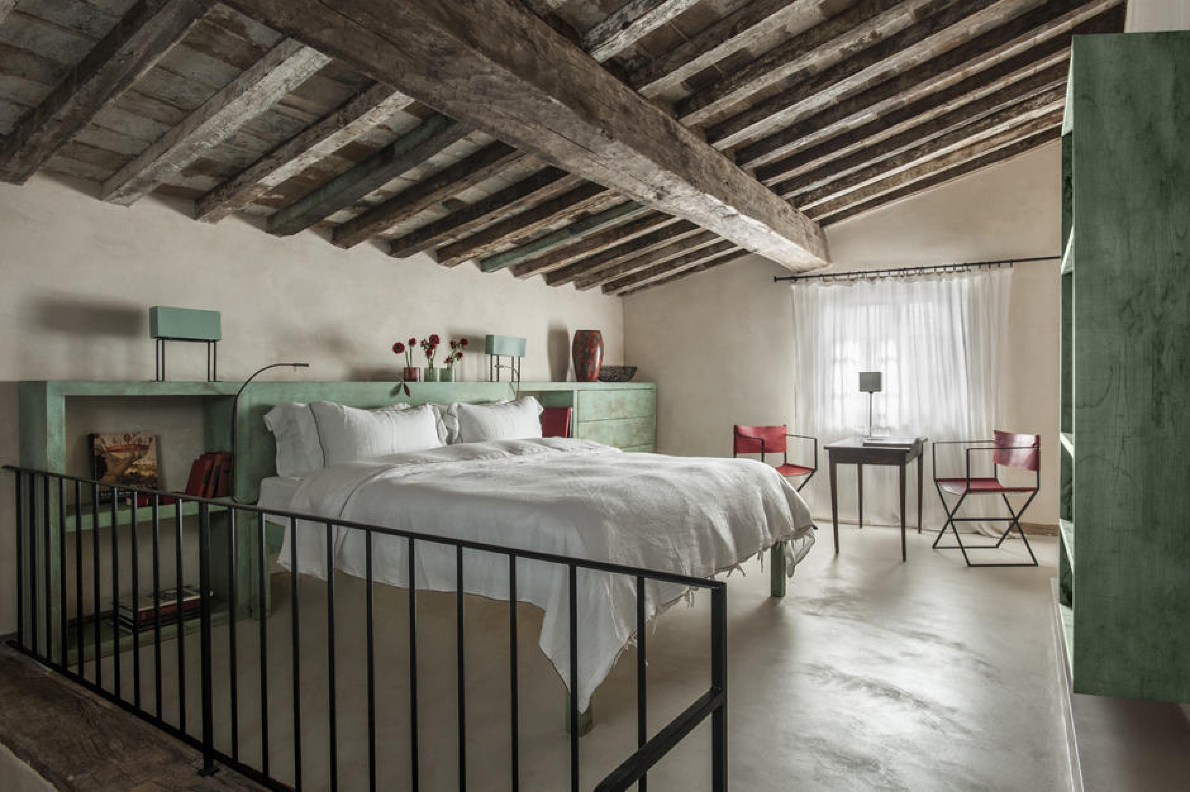 Bedroom at Monteverdi, Tuscany, Italy