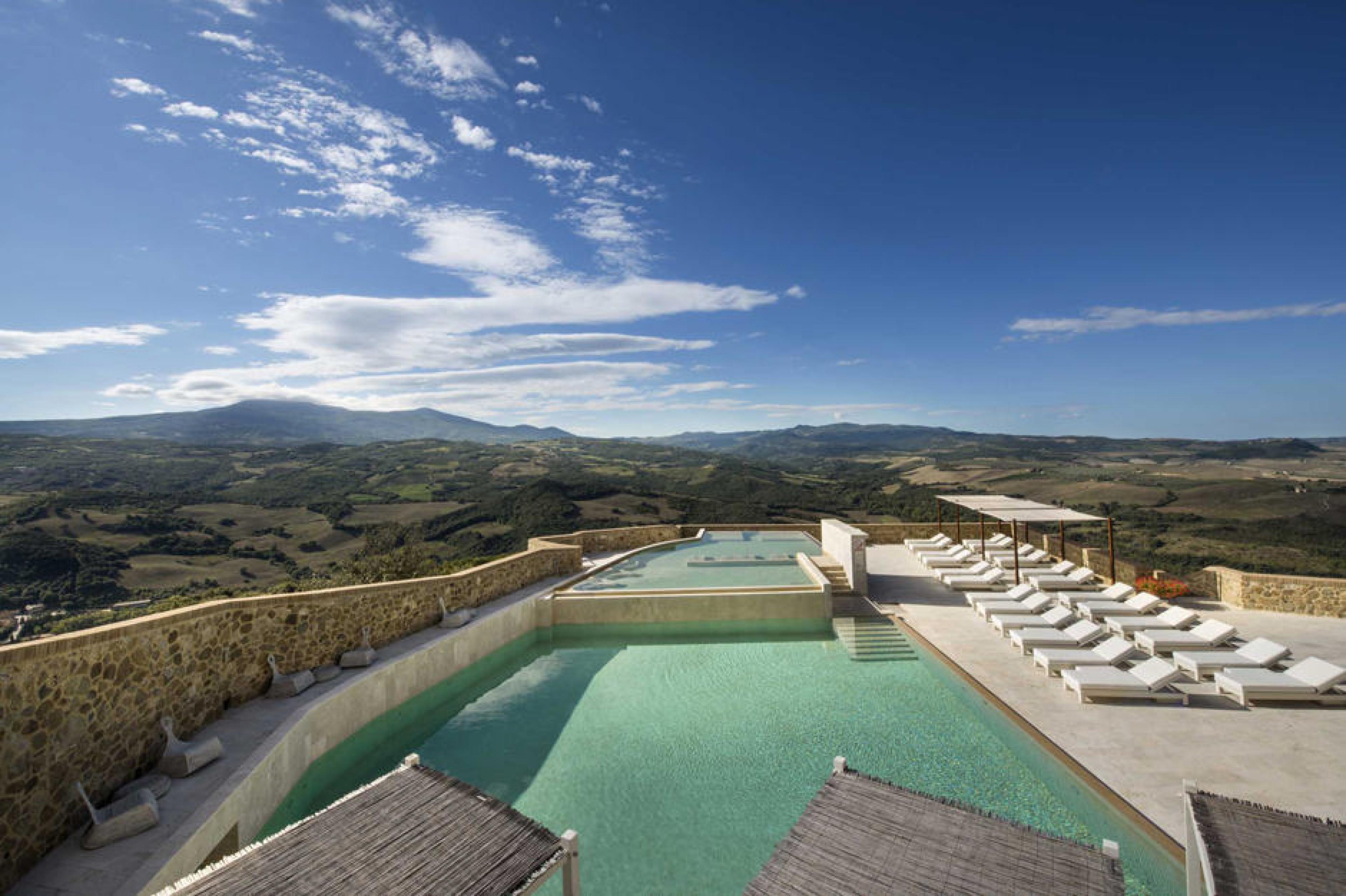 Pool Lounge at Castello di Velona, Tuscany, Italy
