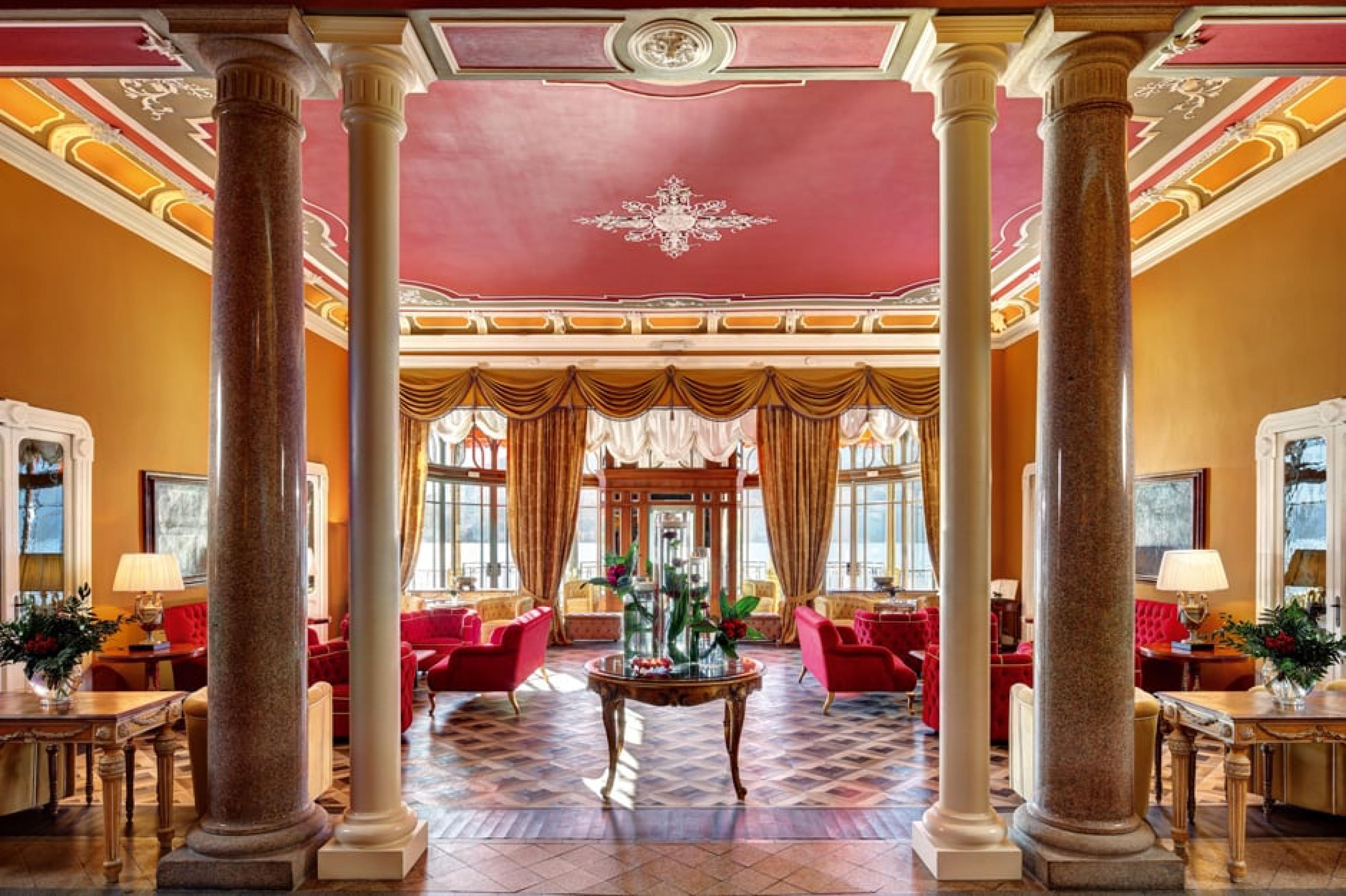 Lobby at Grand Hotel Tremezzo, Lake Como, Italy