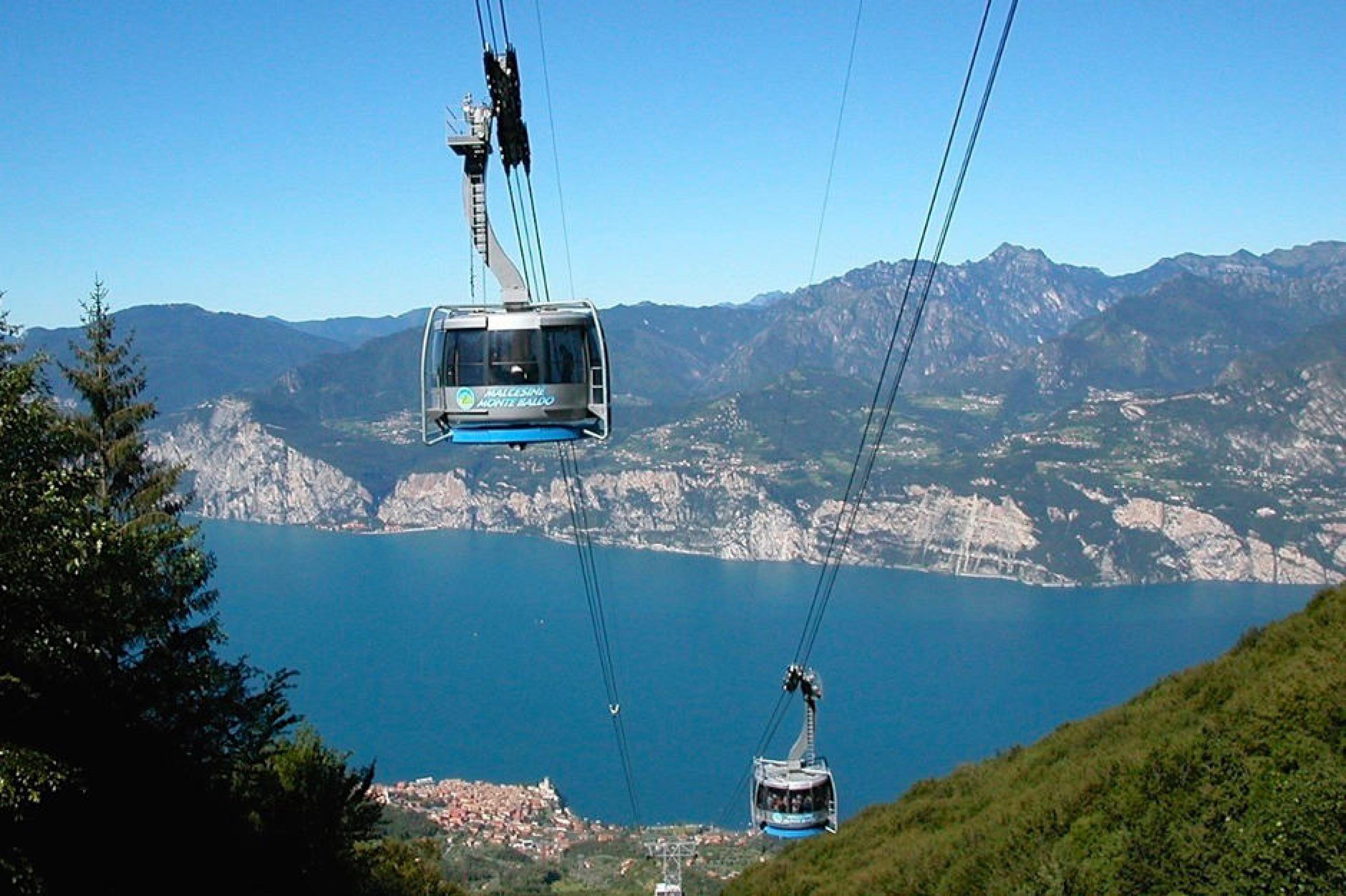 Aerial View - Malcesine Cable Car , Lake Garda, Italy