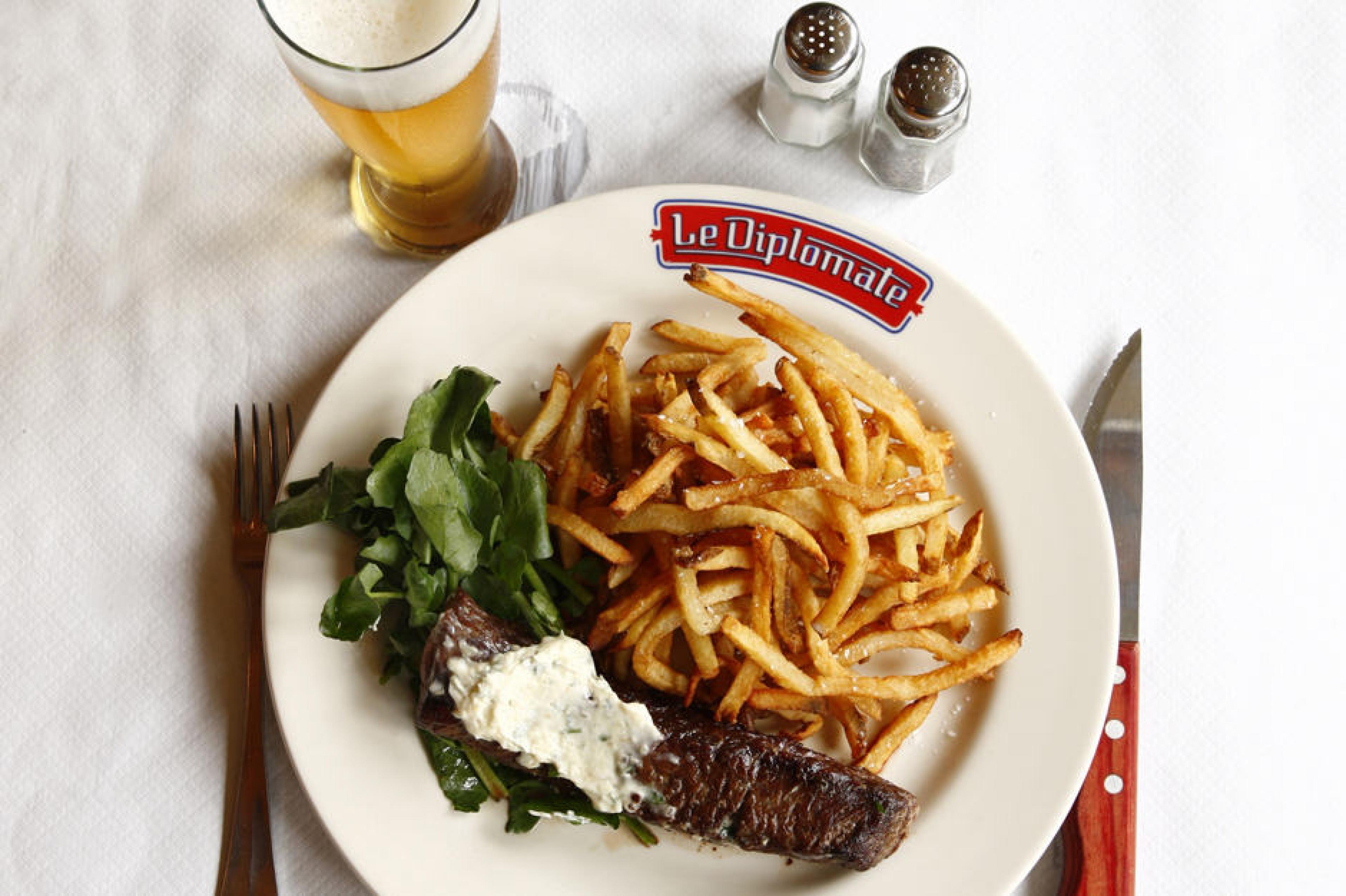 Steak and fries at Le Diplomate, Washington, D.C.