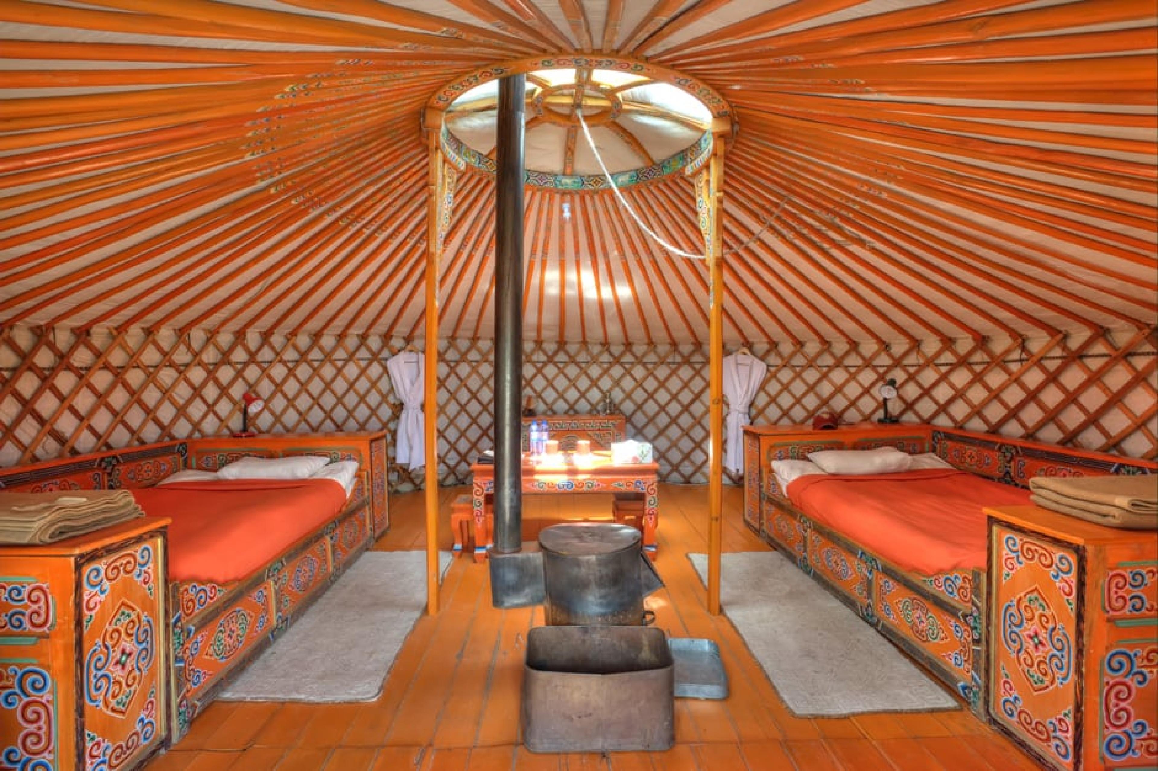 Lounge at Three Camel Lodge, Mongolia