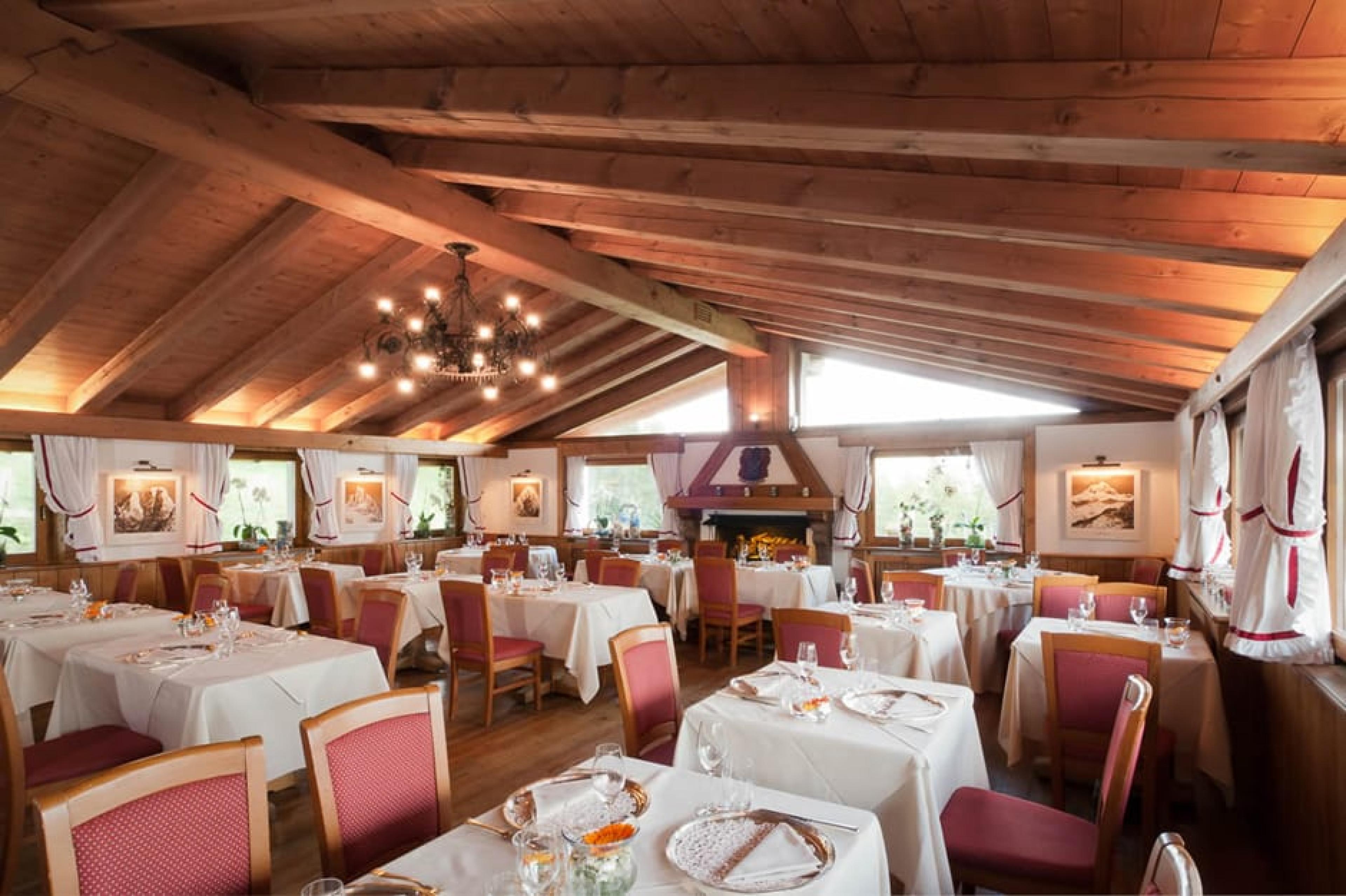 Dinning Area at El Camineto, Dolomites, Italy