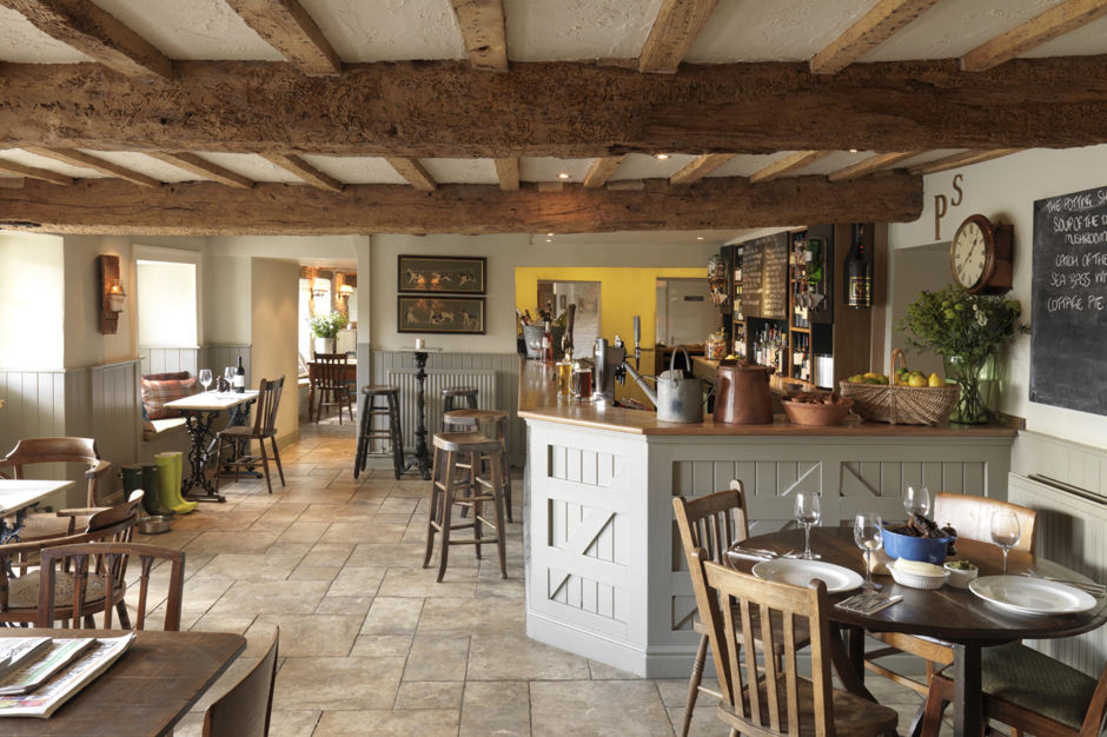 Interiors at Potting Shed Pub, Cotswolds, England