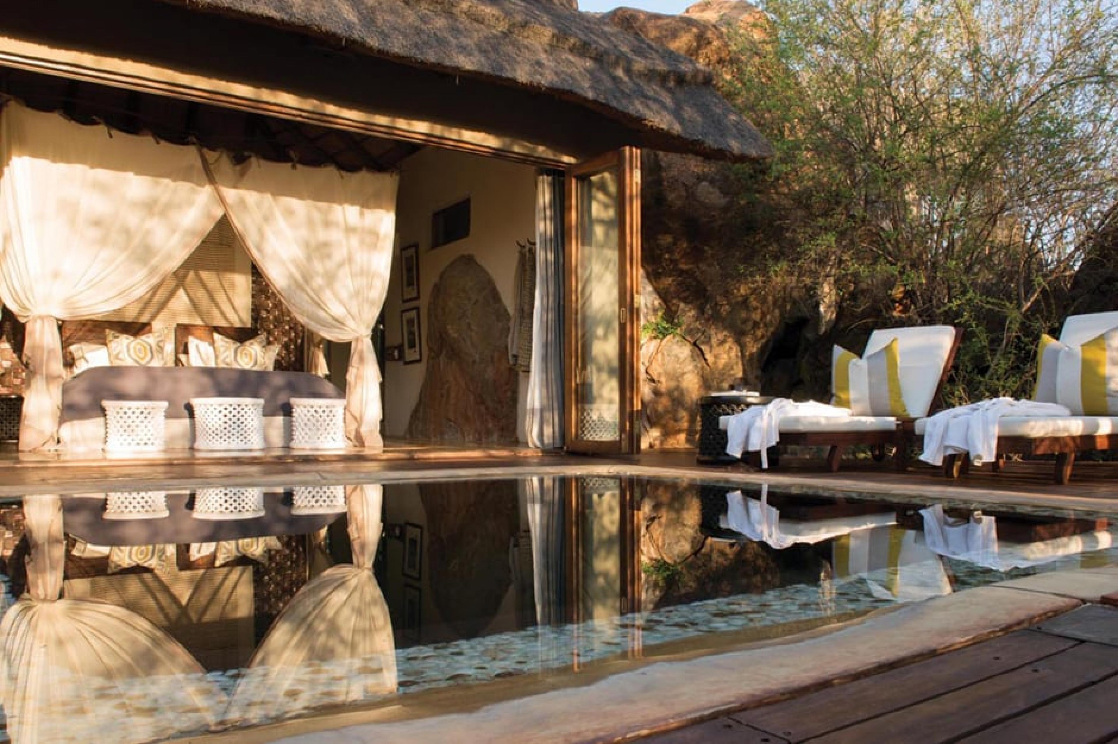 Pool Lounge at  Madikwe Hills Private Game Lodge, Safari, South Africa