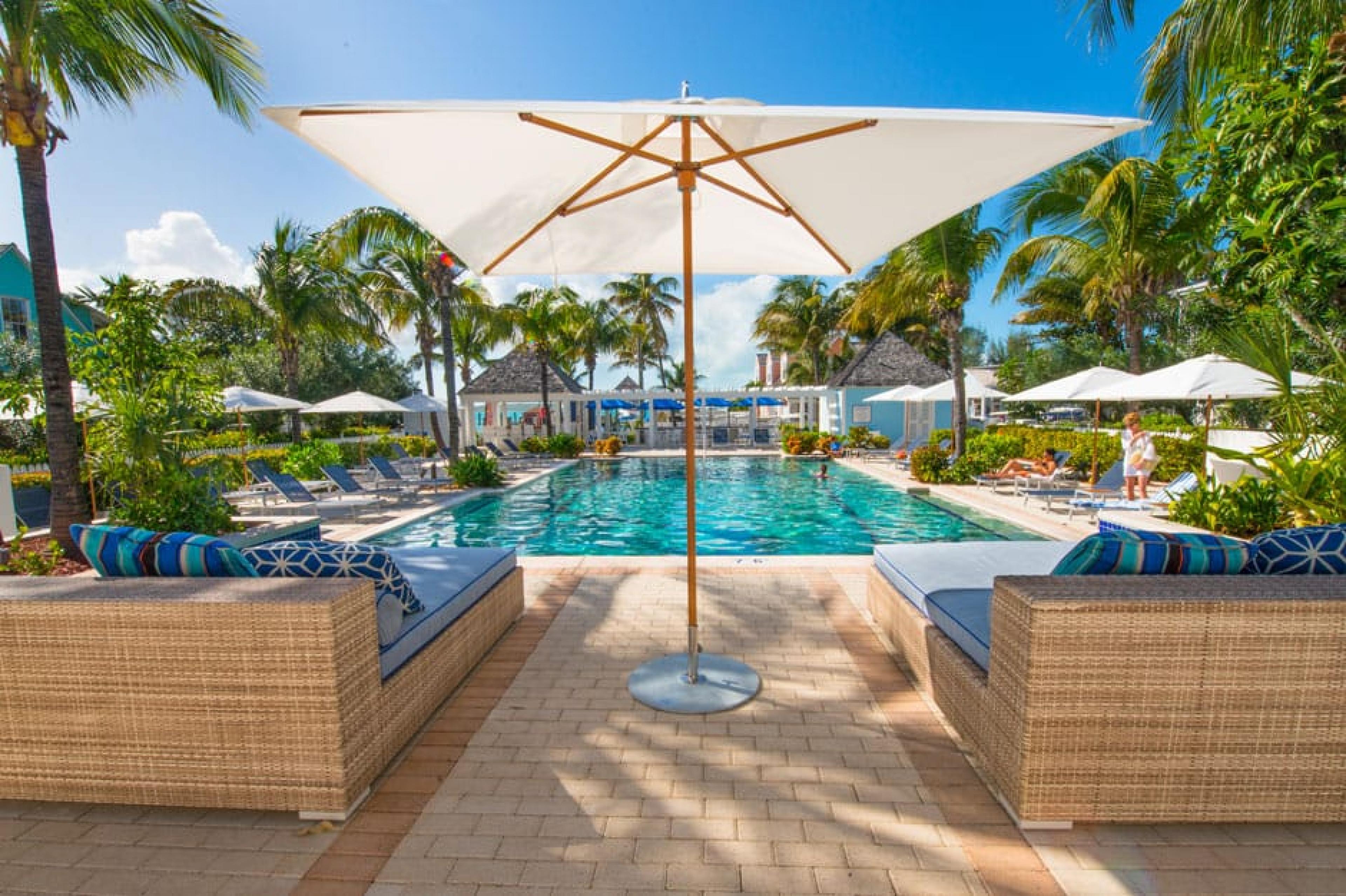 Pool Lounge at  Valentines Resort and Marina, Harbour Island, Caribbean