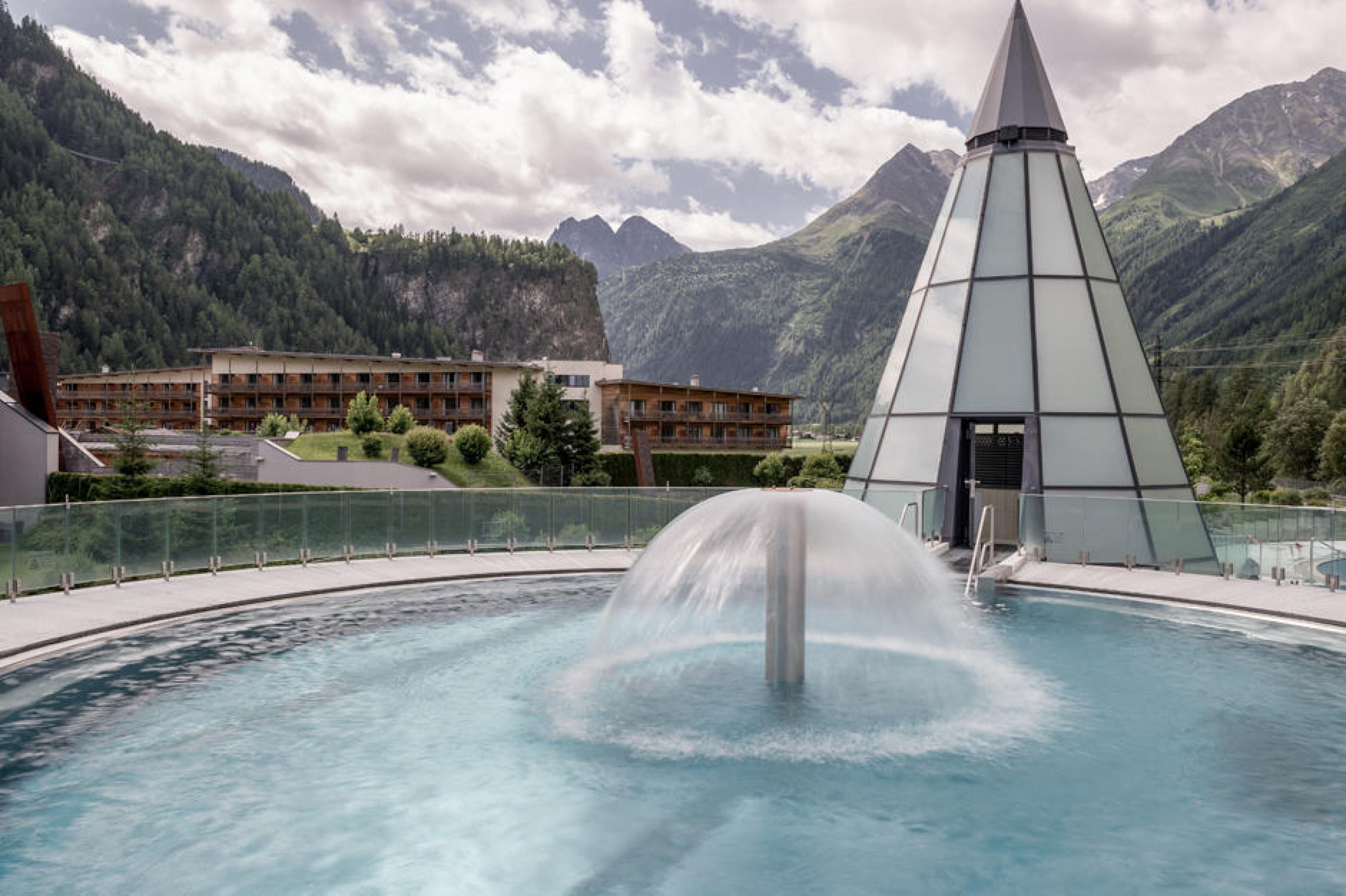 Fountain at Aqua Dome, Innsbruck, Austria