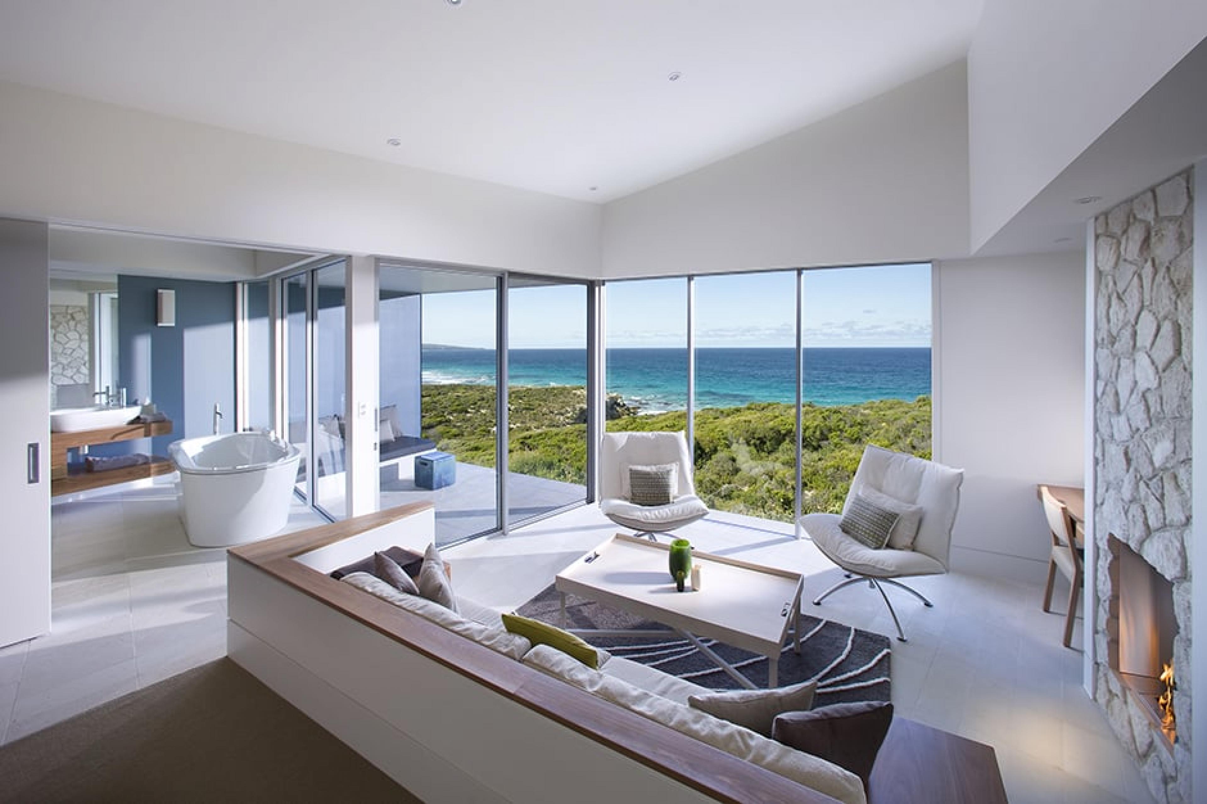 Lounge at  Southern Ocean Lodge, Australia