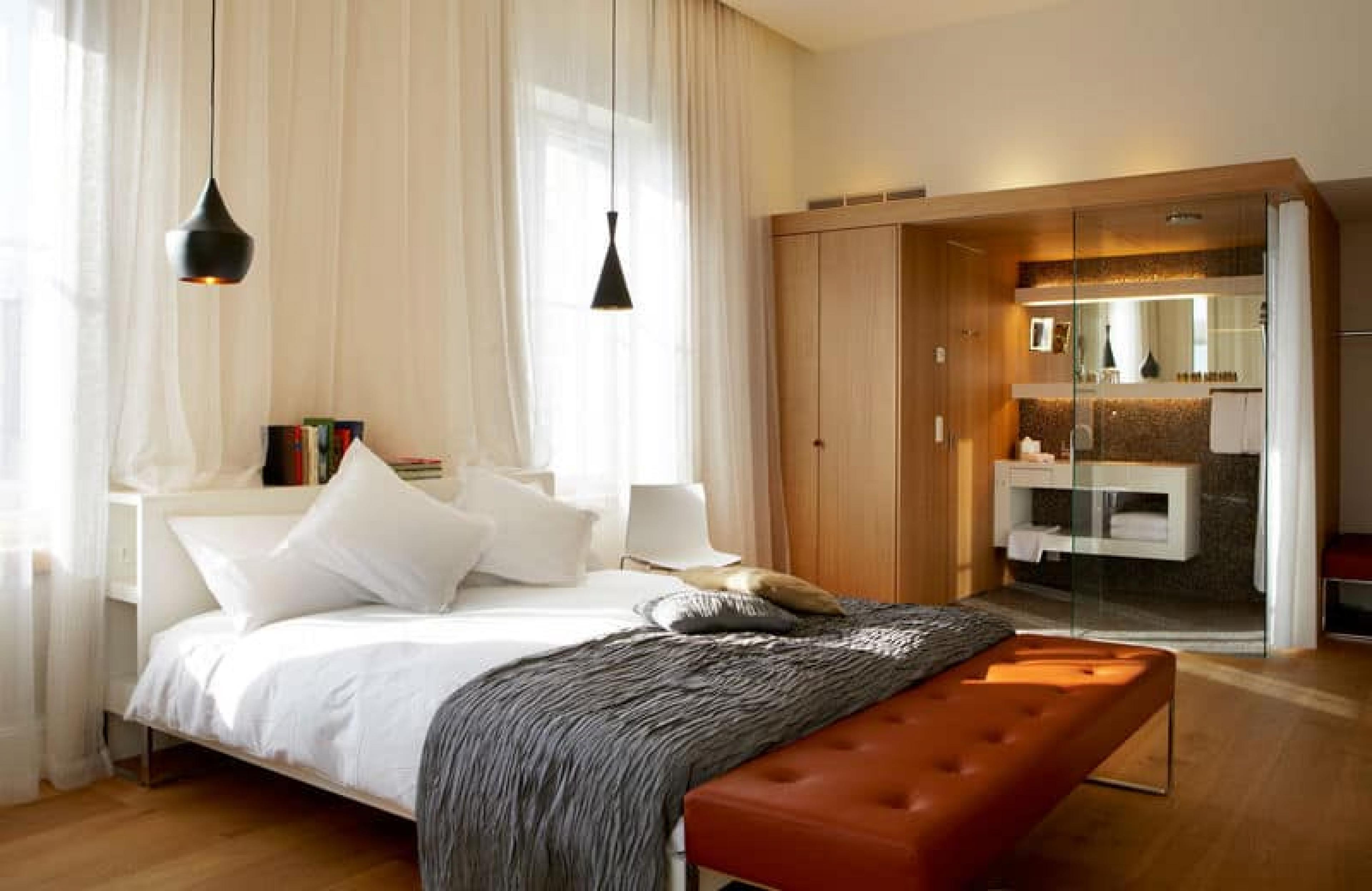 Interiors of Bedroom at B2 Boutique Hotel + Spa, Zurich, Switzerland